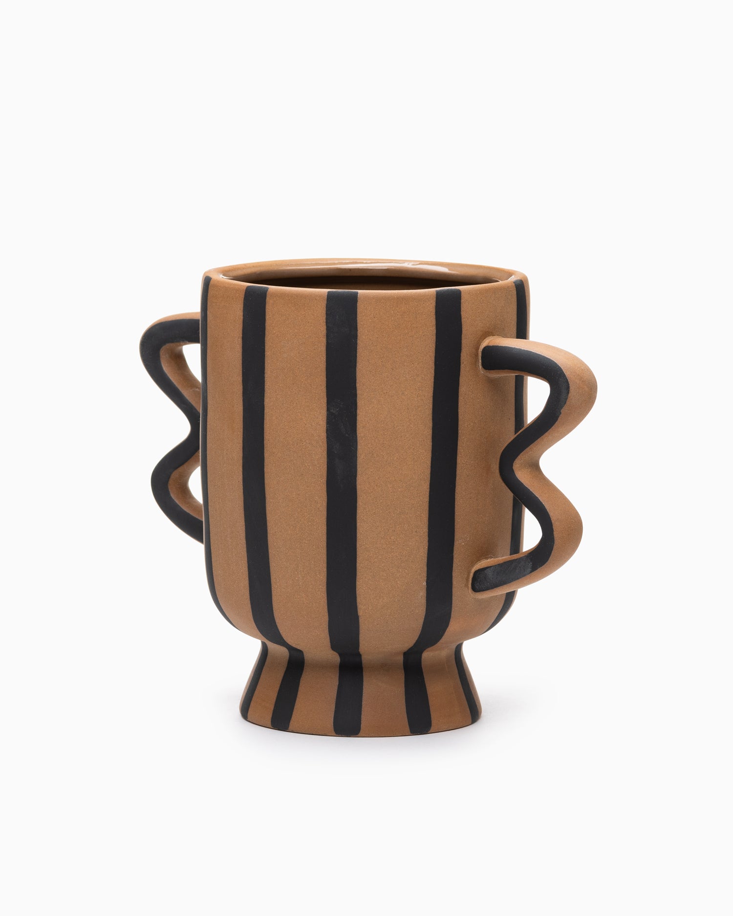 Akimbo Footed Pot - Brown