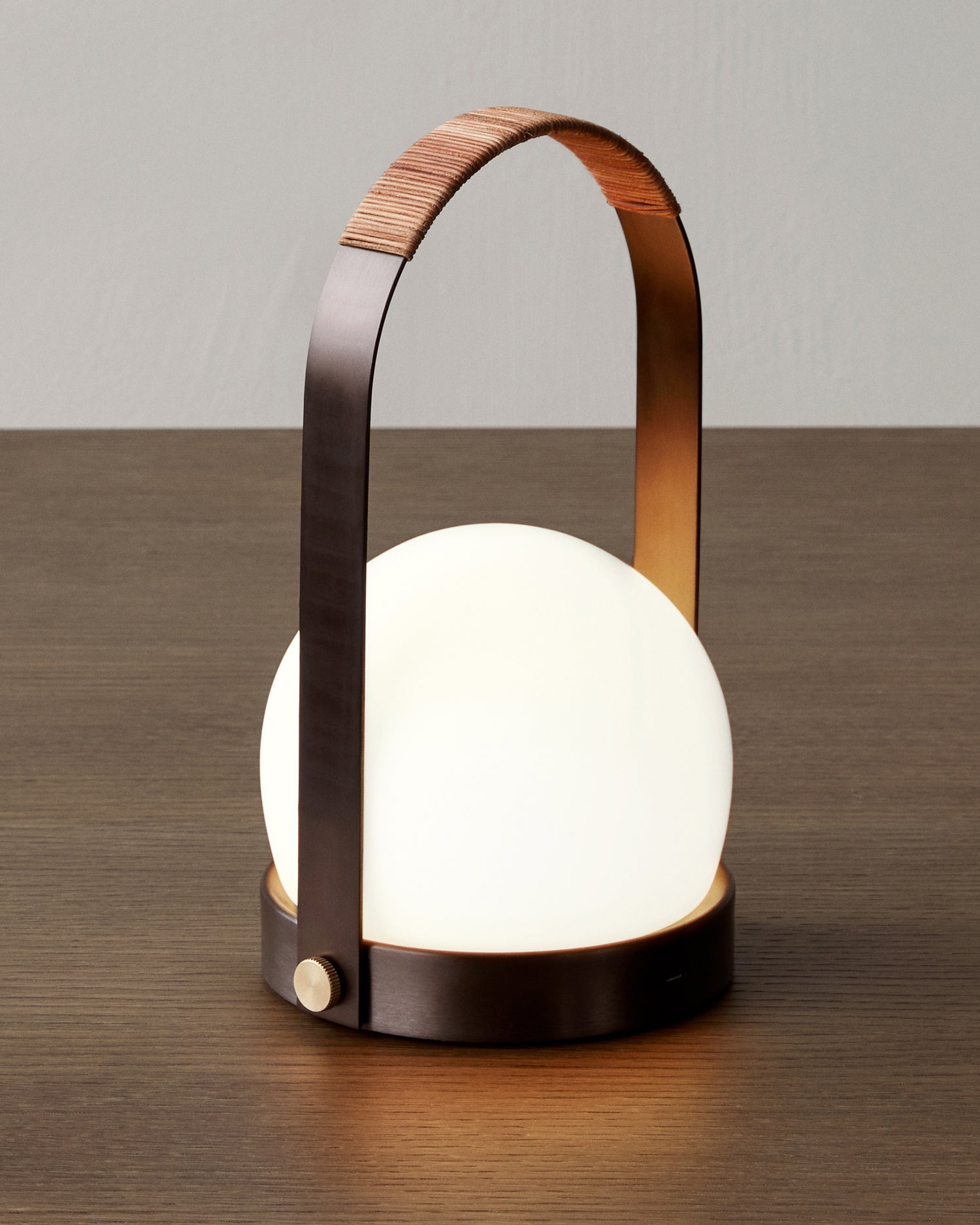 Carrie Table Lamp- Bronzed Brass/Leather