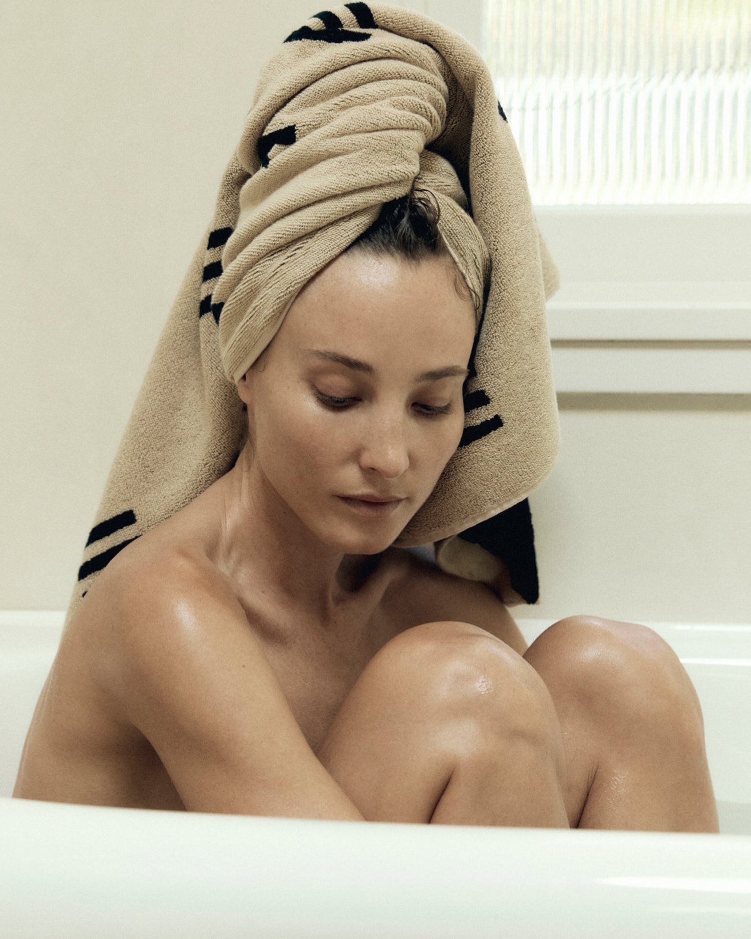 Claremont Bath Towel - Sand & Noir