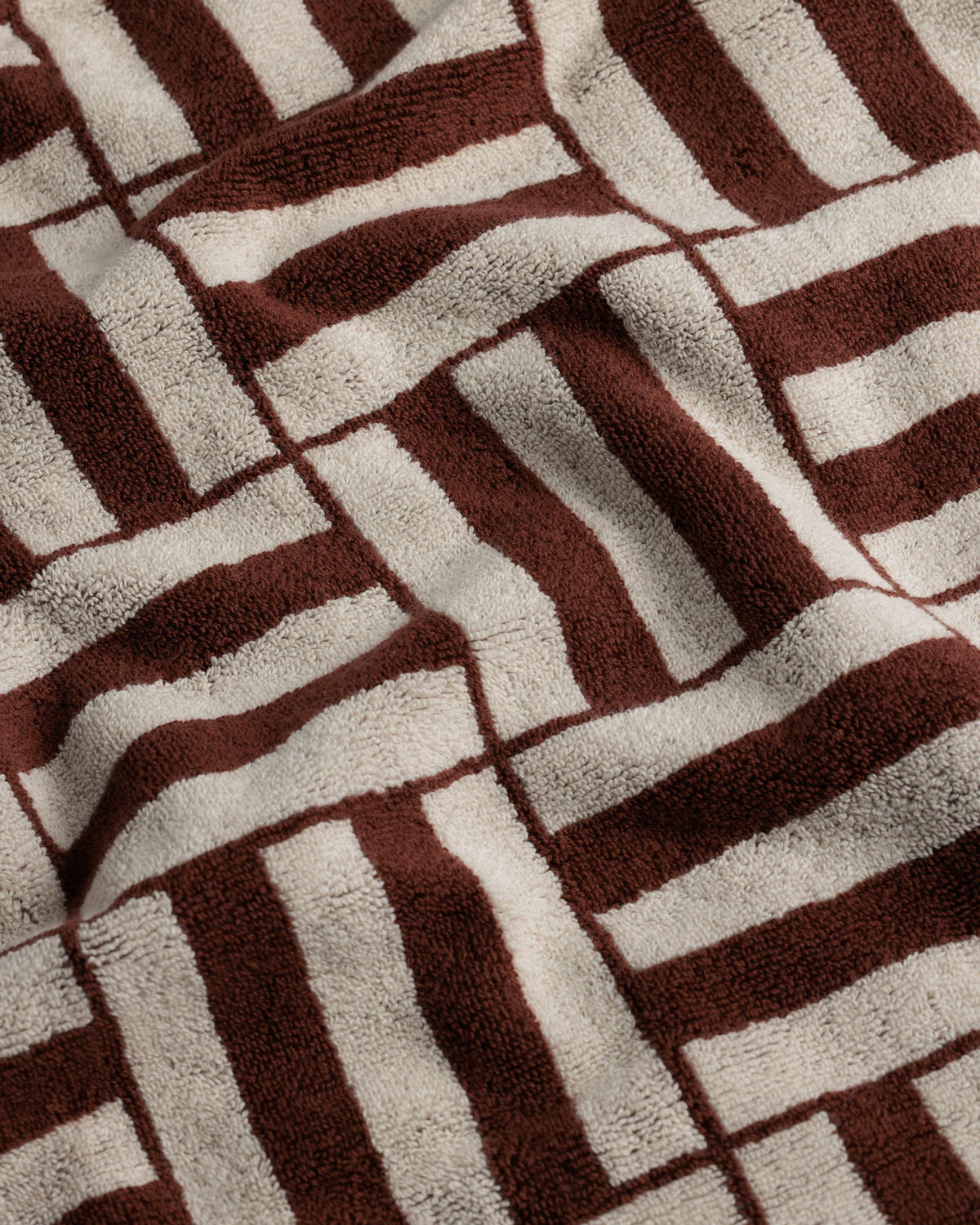 Willis Pool Towel - Mudbrick & Crème