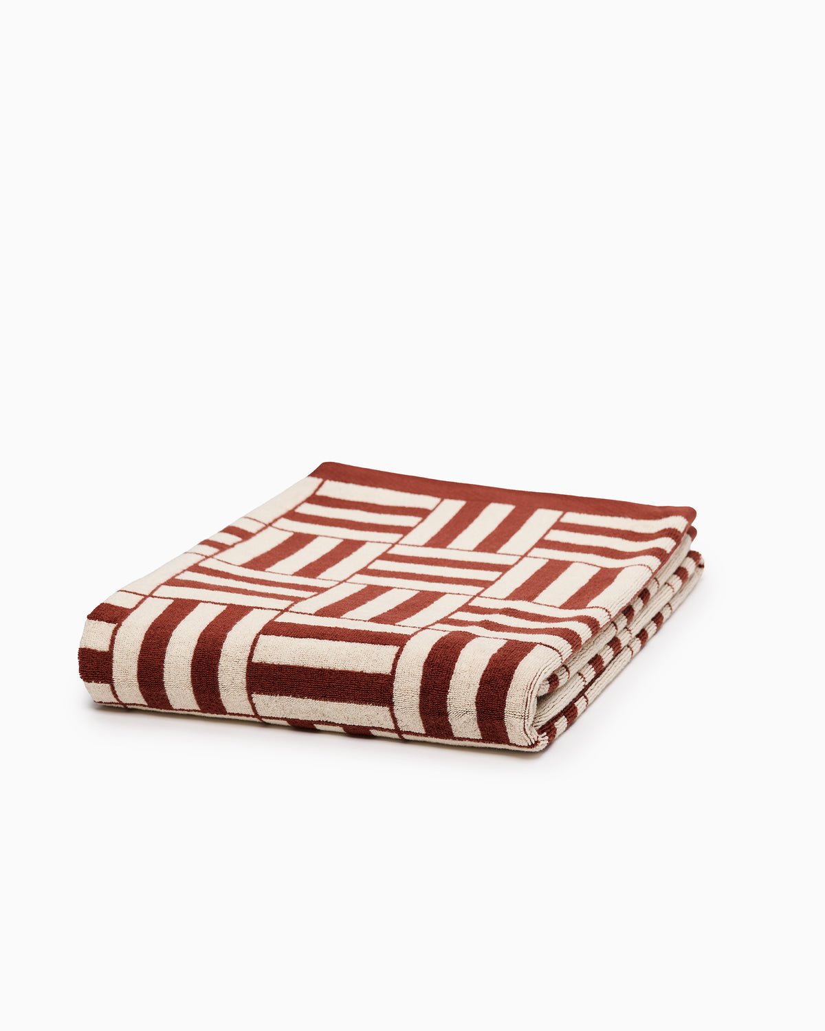 Willis Pool Towel - Mudbrick & Crème