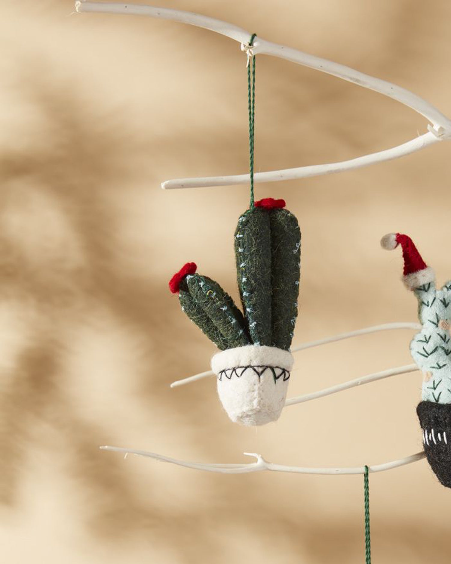 Cactus Ornament- White Pot