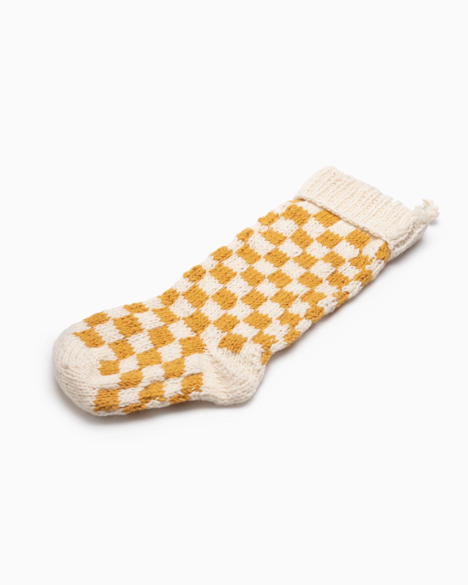 Checkerboard Stocking- Yellow