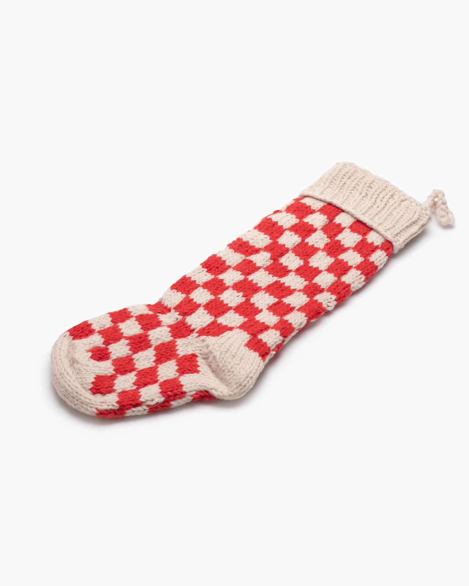 Checkerboard Stocking Red