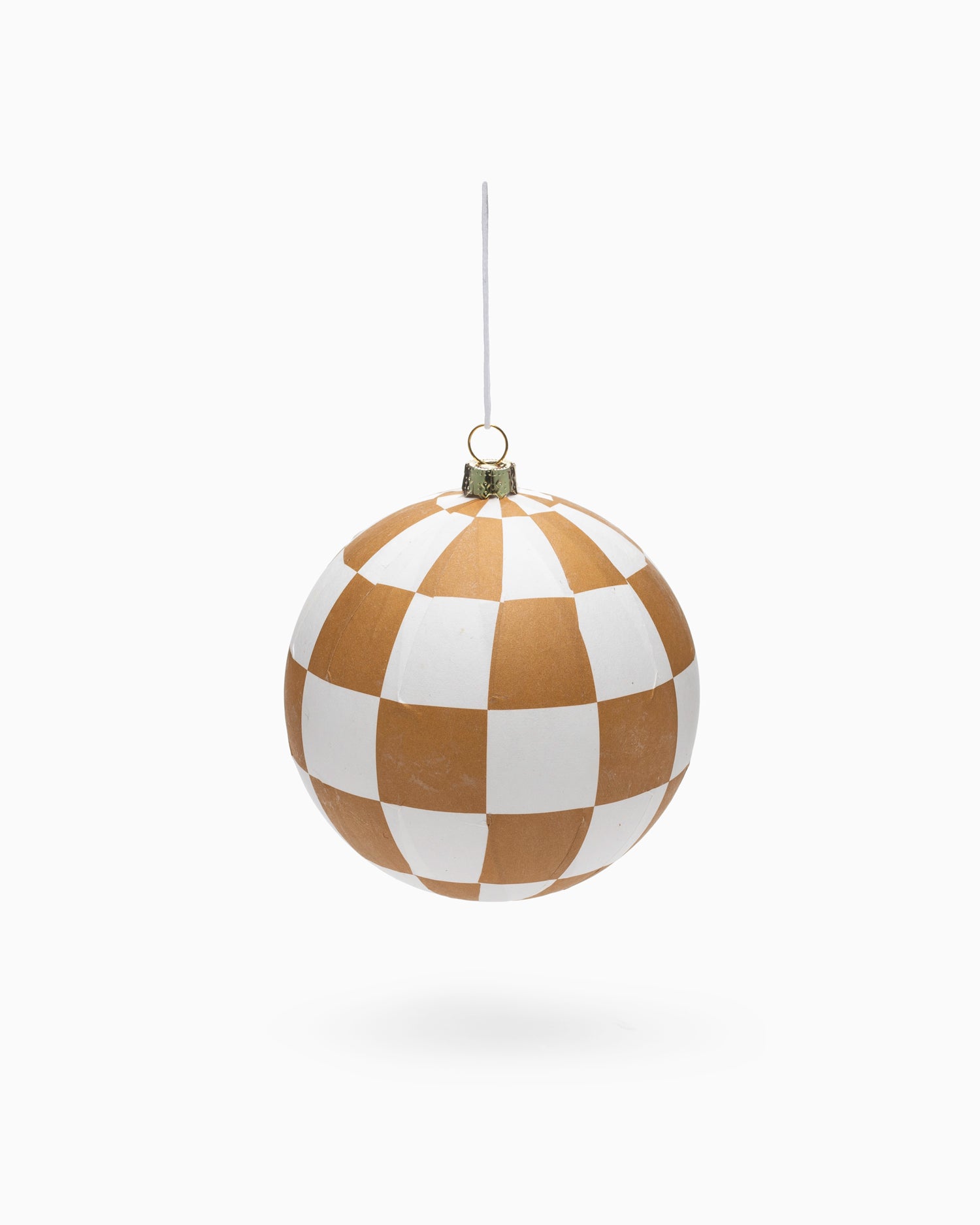 Checkered Ornament - White