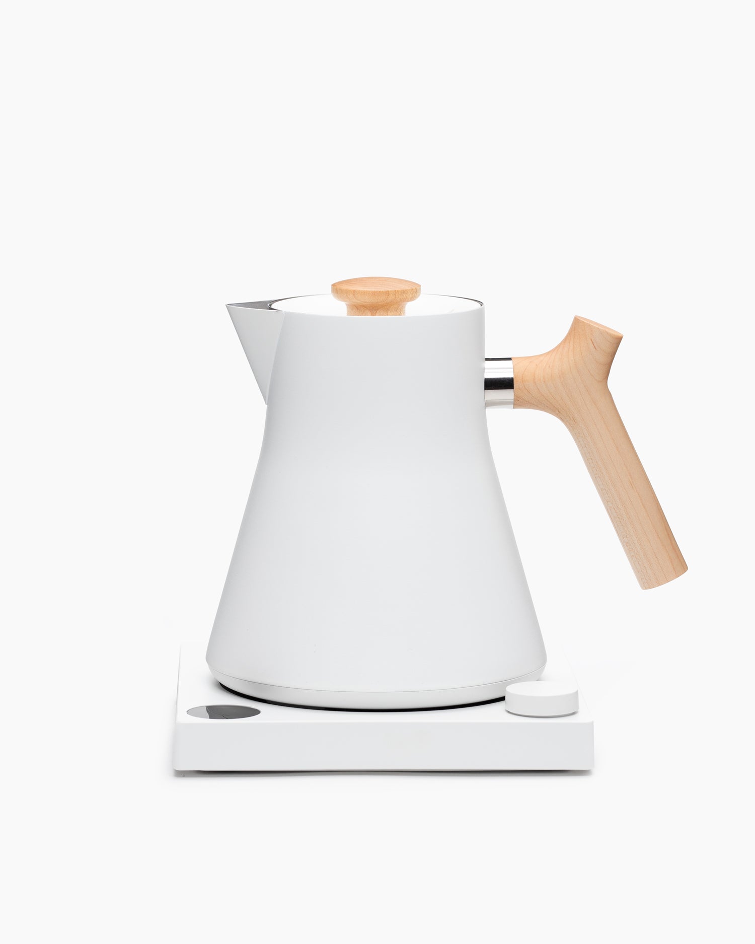Corvo EKG Pro Electric Kettle - Matte White with Maple Handle