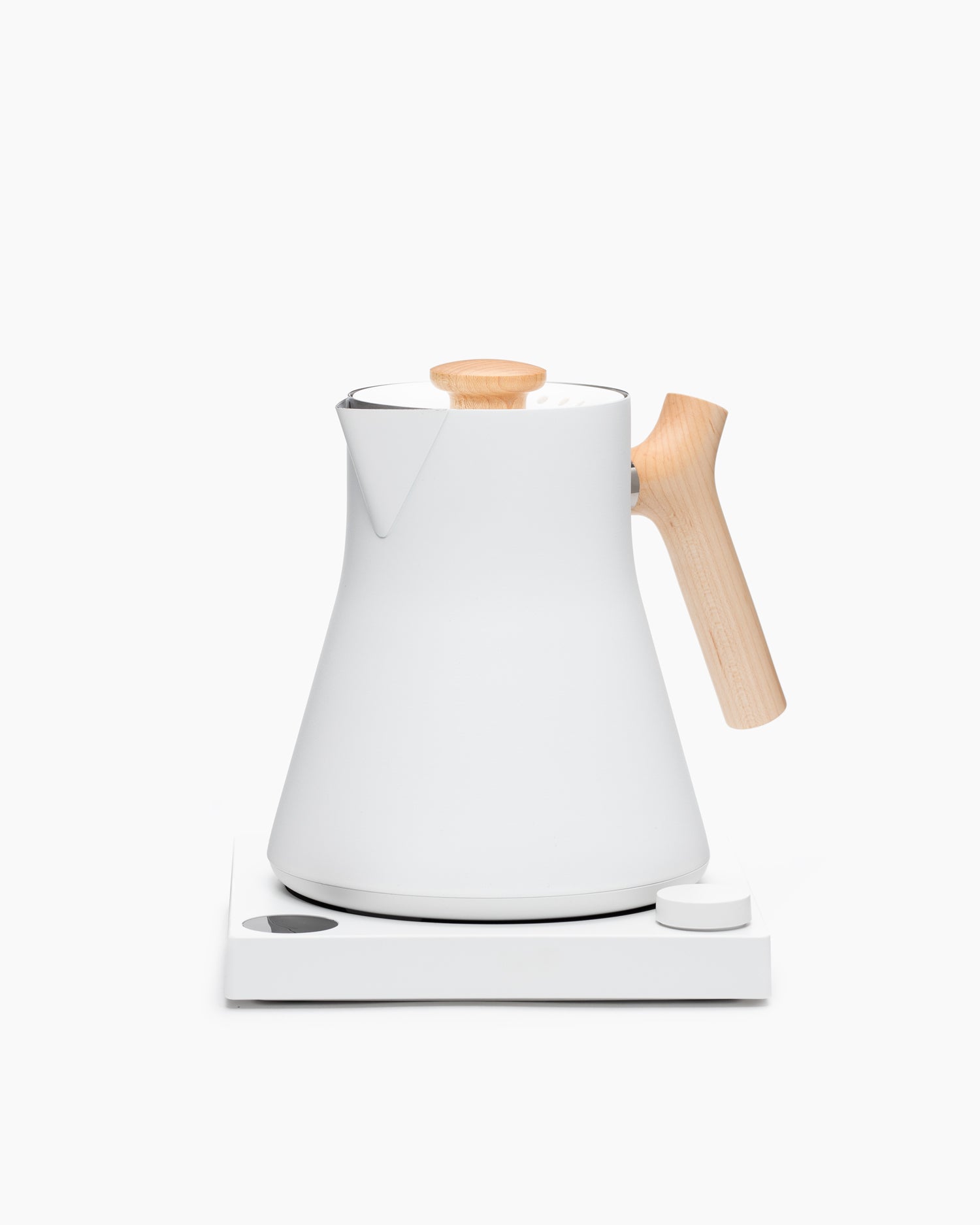 Corvo EKG Pro Electric Kettle - Matte White with Maple Handle