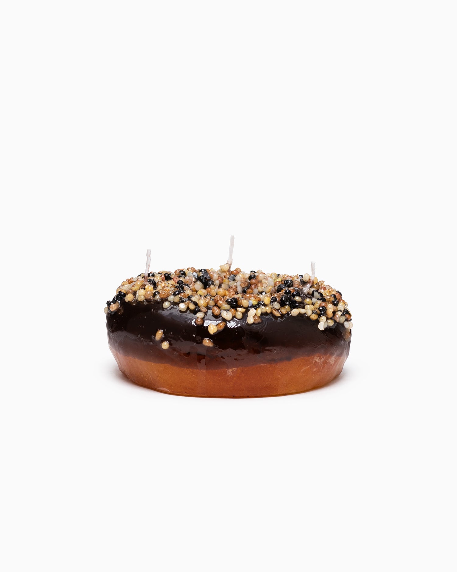 Donut Candle - Chocolate Glazed with Sprinkles