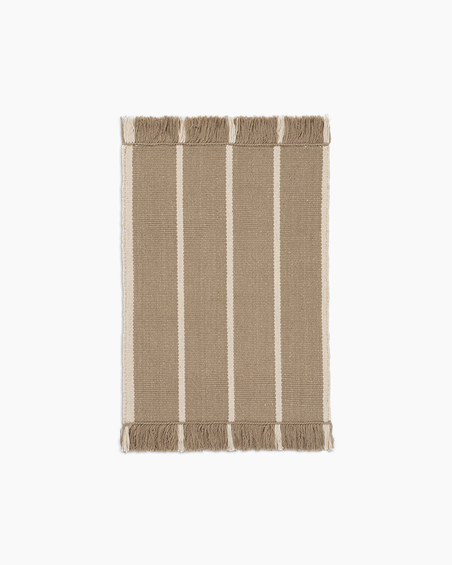 Calm Kelim Mat - 50 x 70 - Dark Sand/Off-white