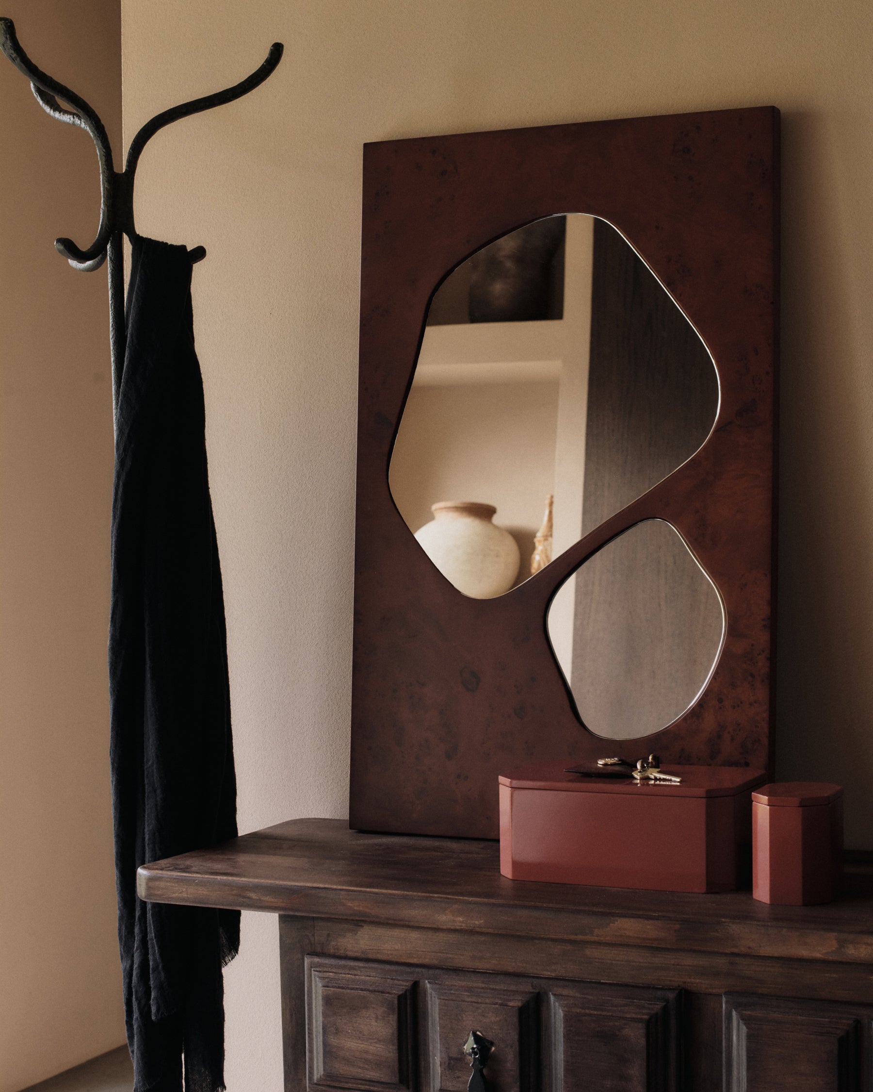 Folia Mirror - Dark Stained Burl