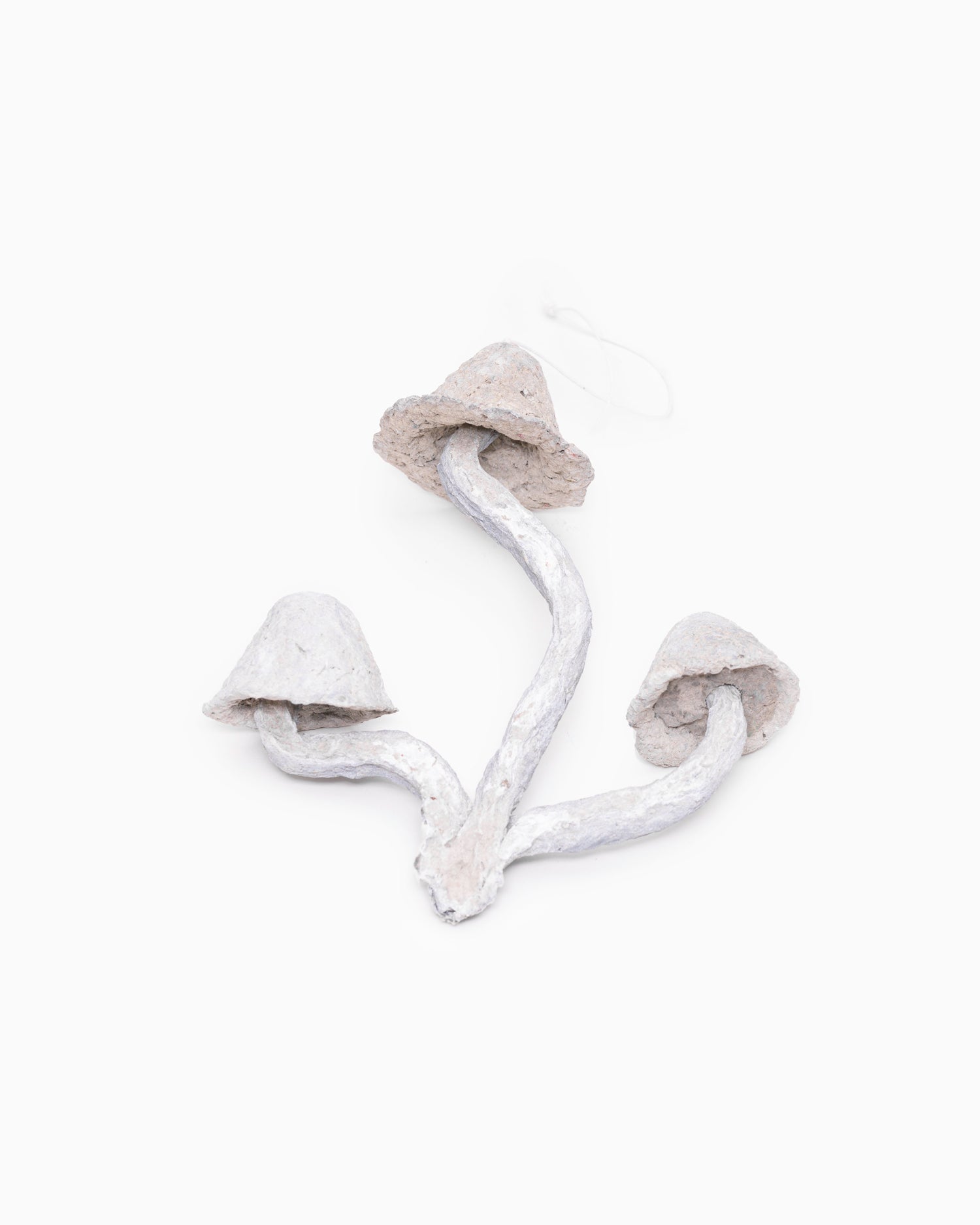 Mushroom Ornament - 3 caps - Faded White