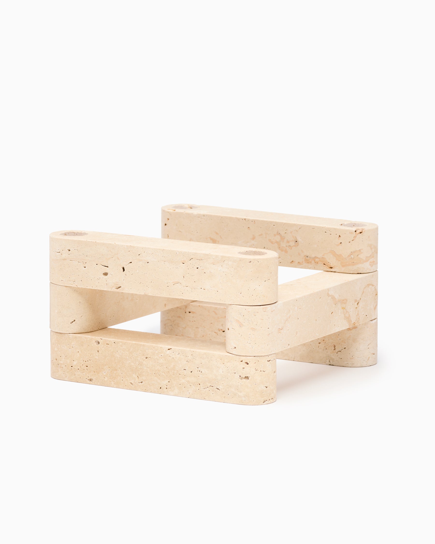 Newel Modular Candle Holder - Travertin