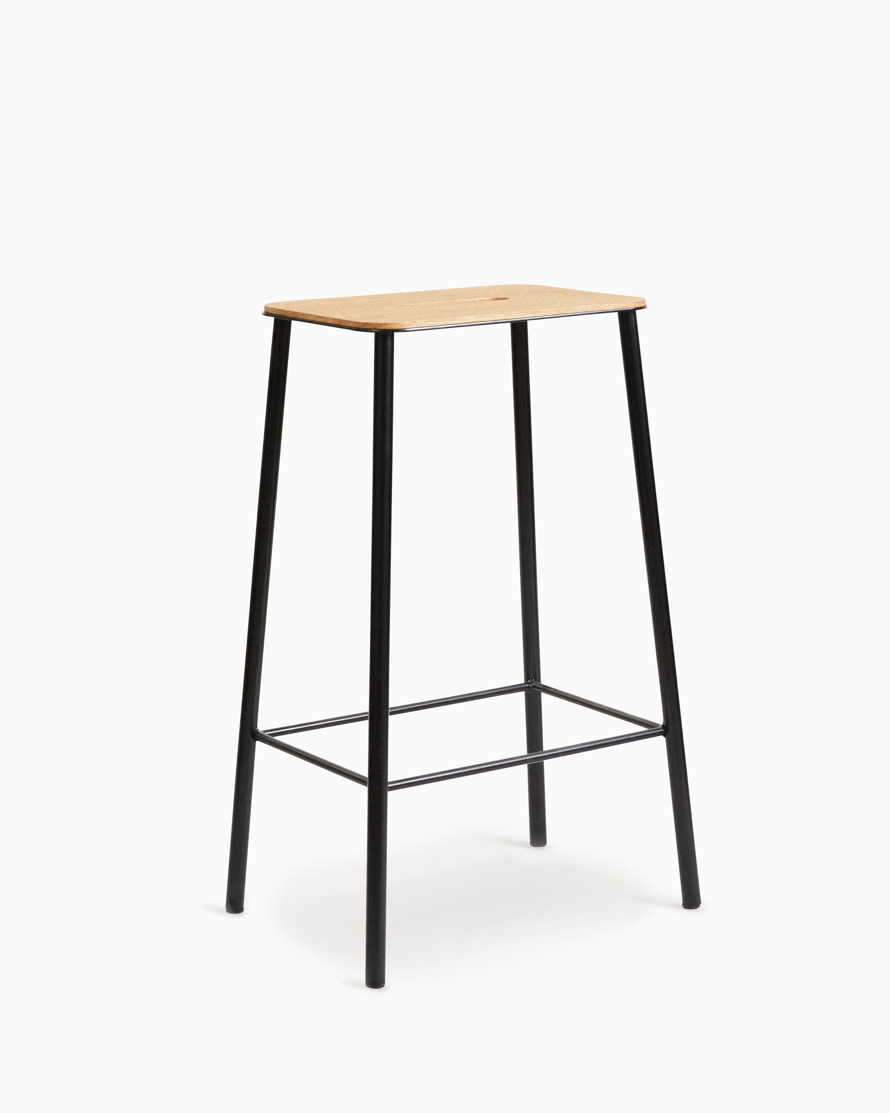 ADAM STOOL - Black/Oak H65