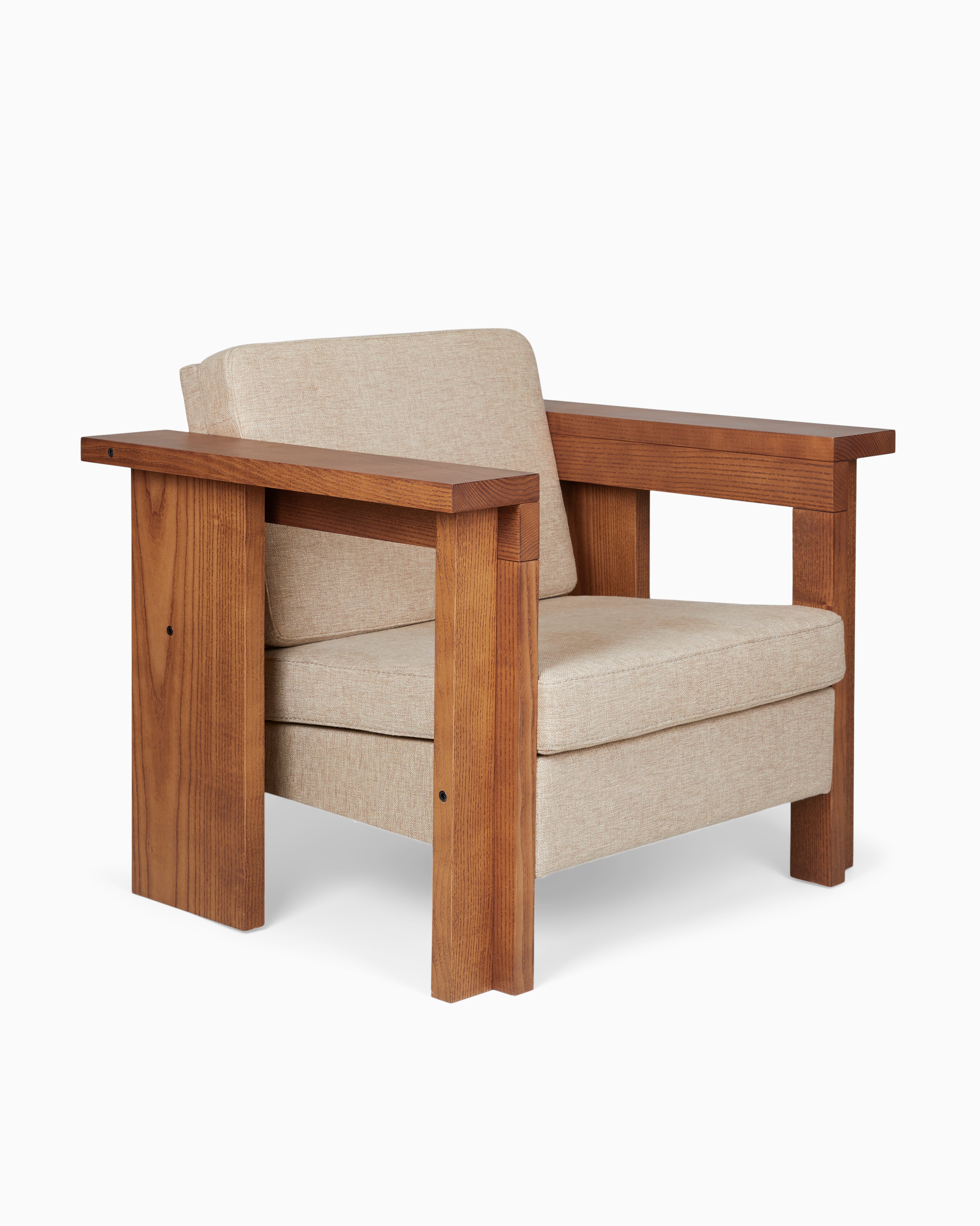 SYMMETRY LOUNGE CHAIR - Ash Wood / Oat Fabric