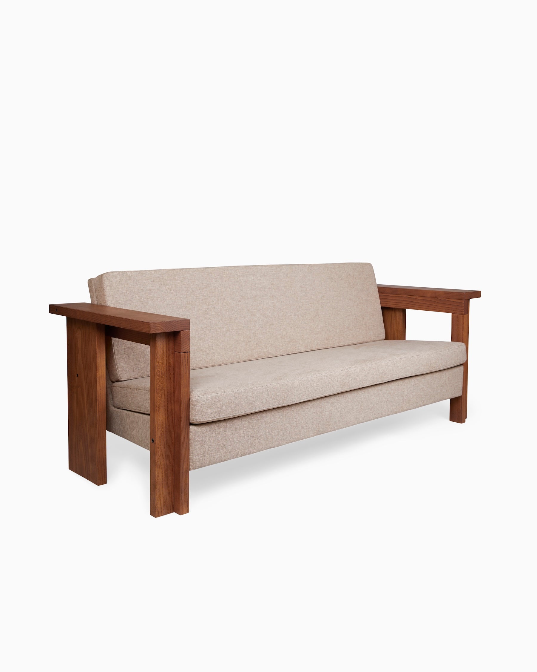SYMMETRY COUCH - Ash Wood / Oat Fabric
