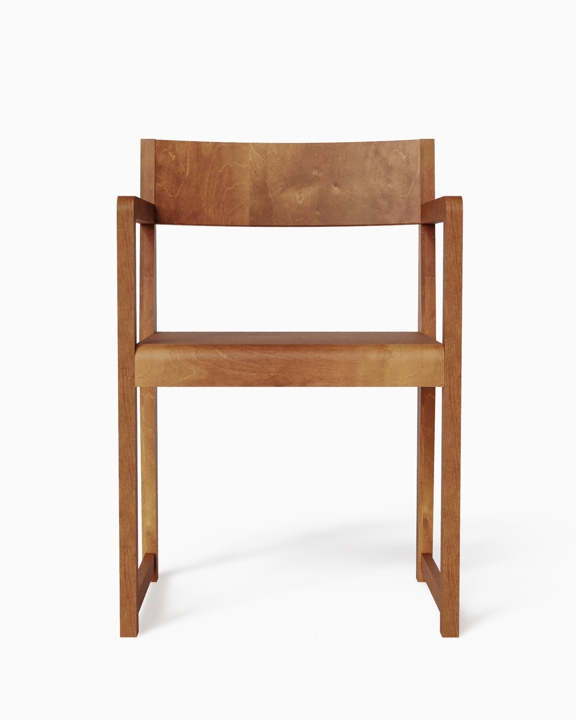 CHAIR 01 - Warm Brown Birch with Armrest