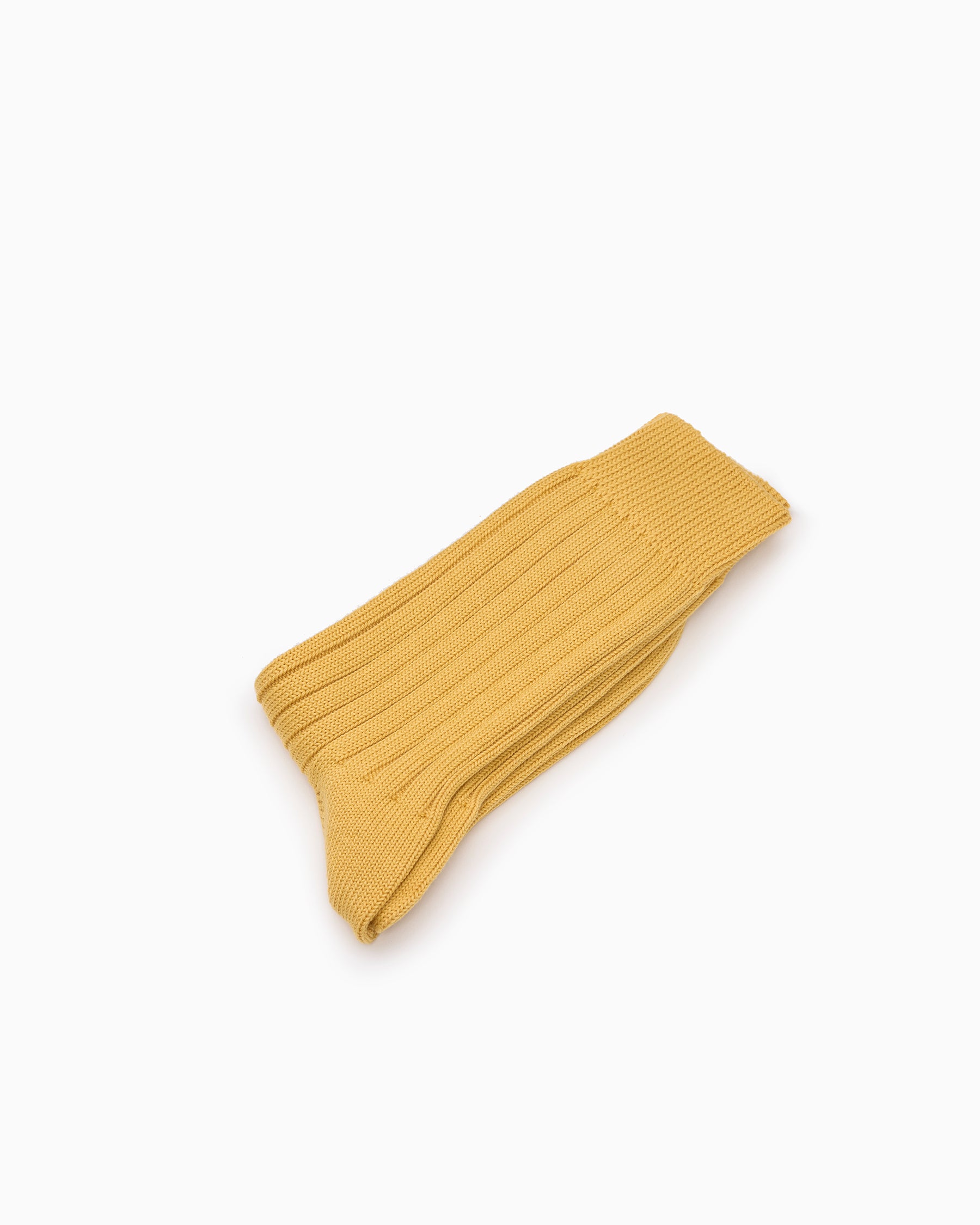 Egyptian Cotton Ribbed Socks - Susuki Gold