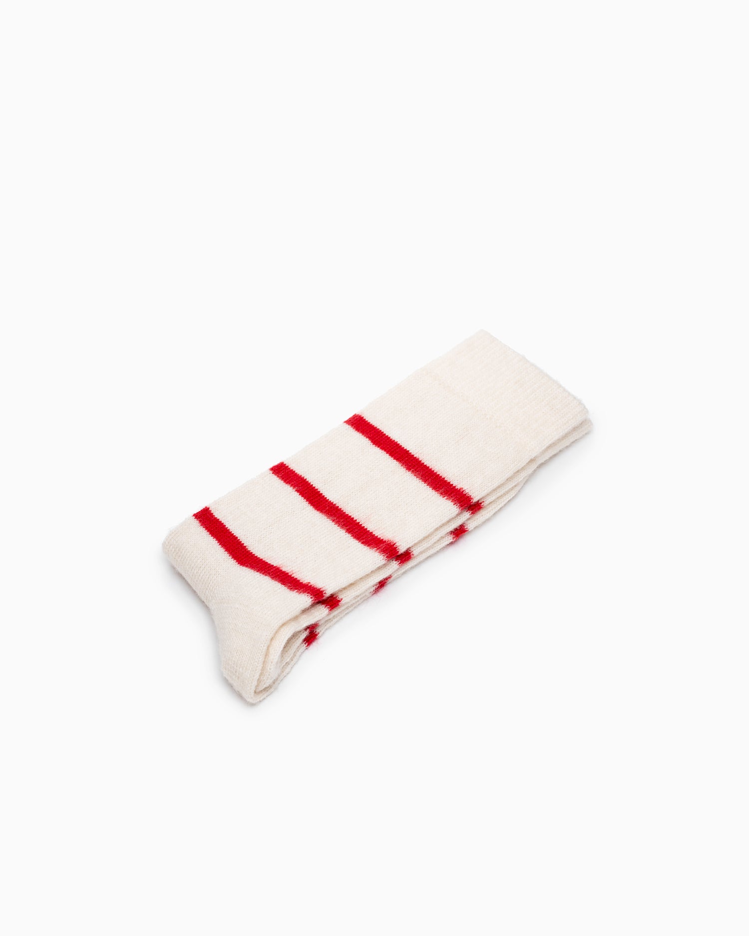 Mohair Wool Border Sock - Tower White