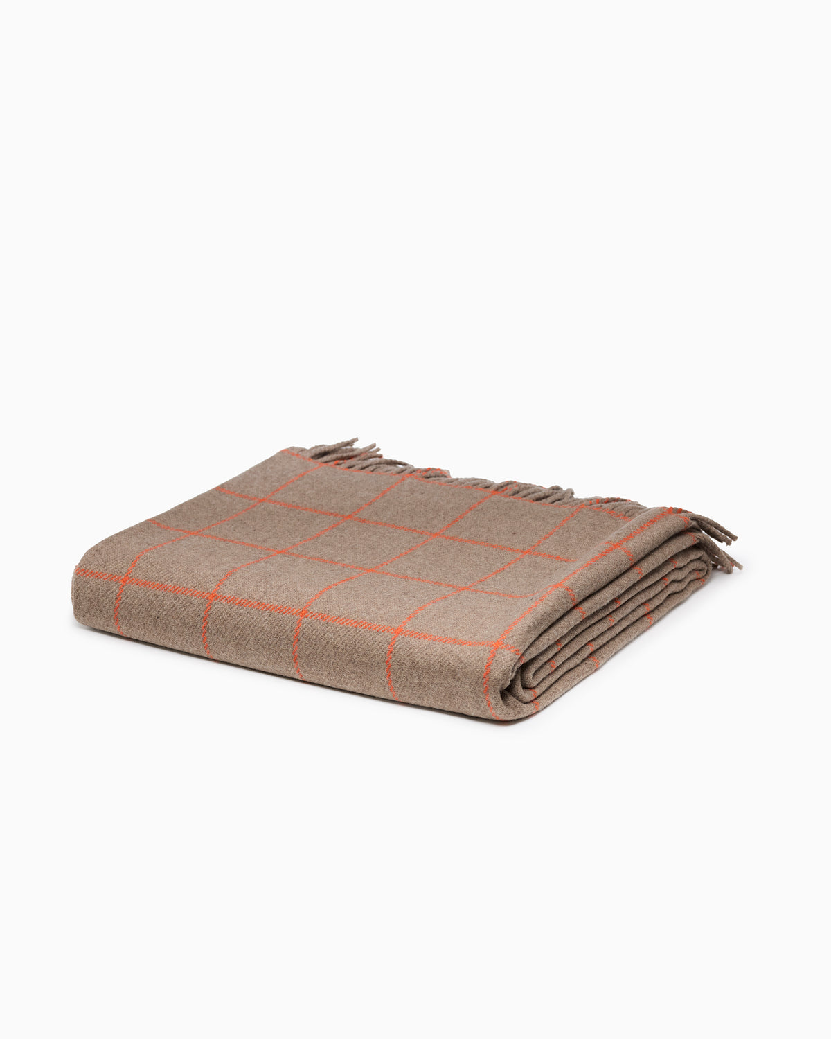 OFS. Cashmere Merino Throw - Nutmeg Windowpane