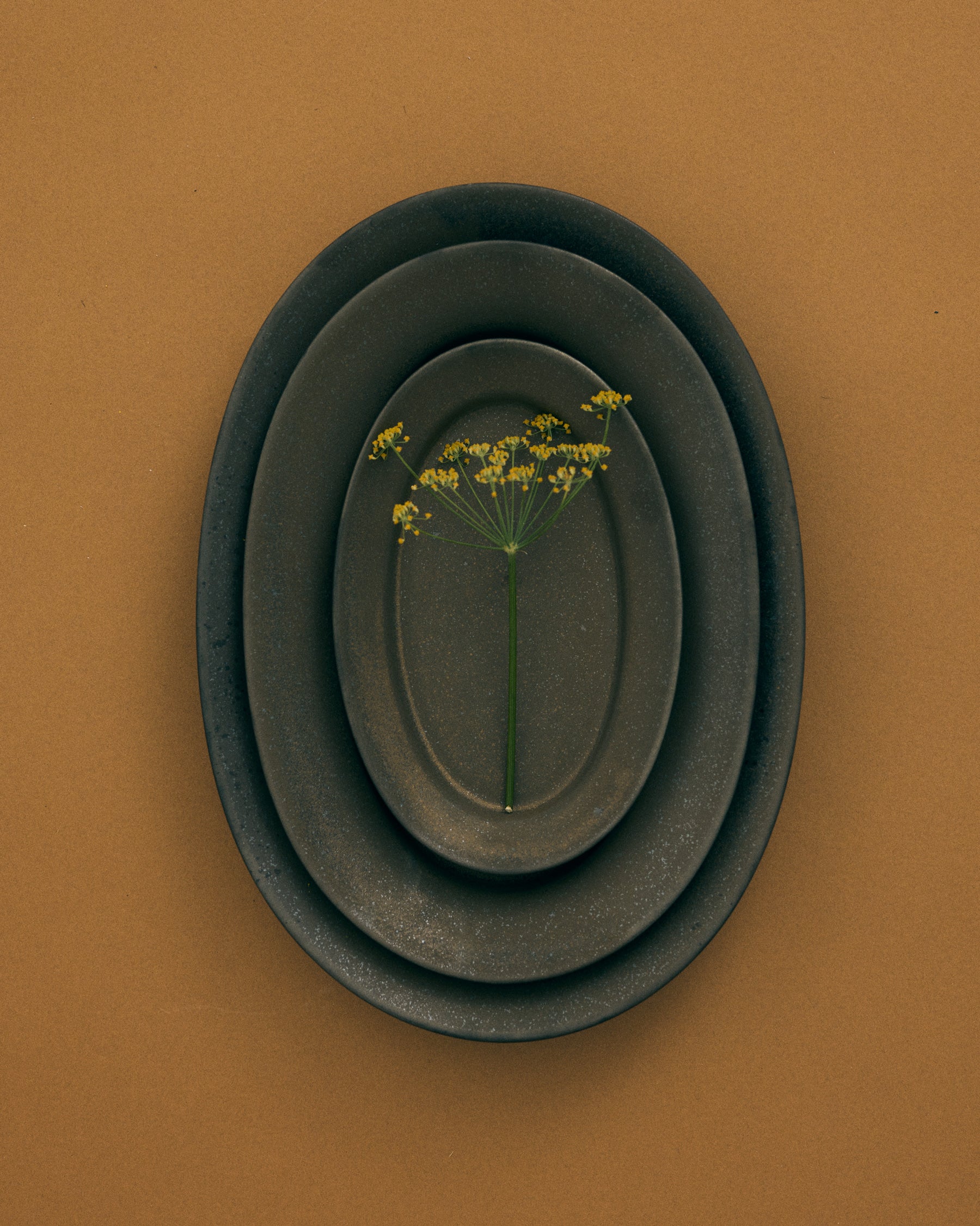 Rim Oval Plate Small - Copper Brown