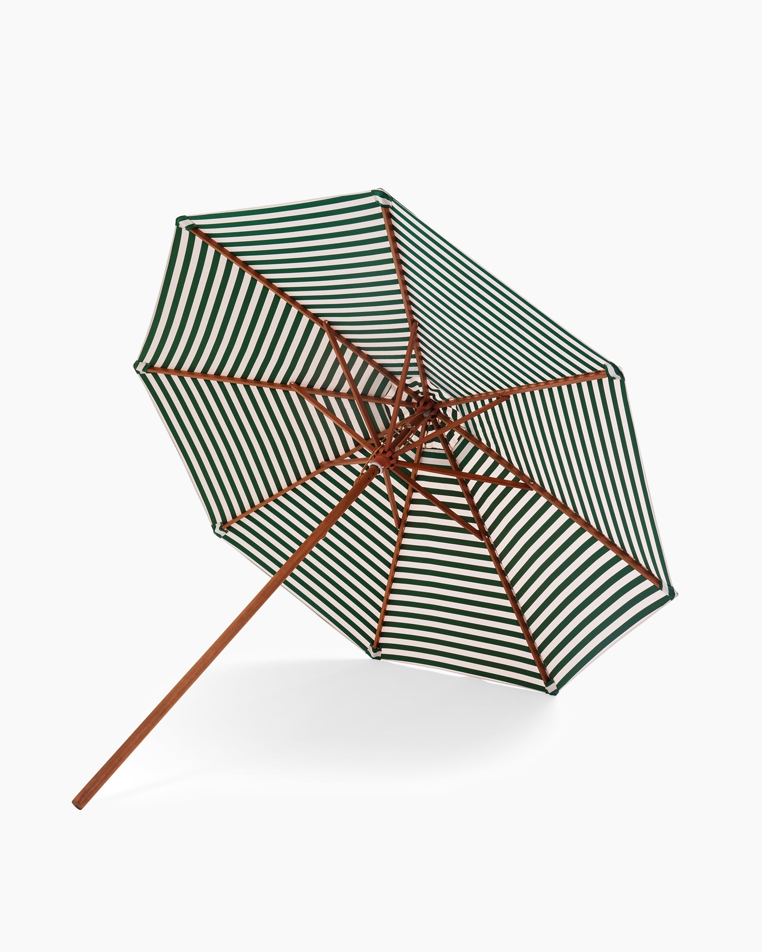 Messina Umbrella Ø300 - Light Apricot/Dark Green Stripe
