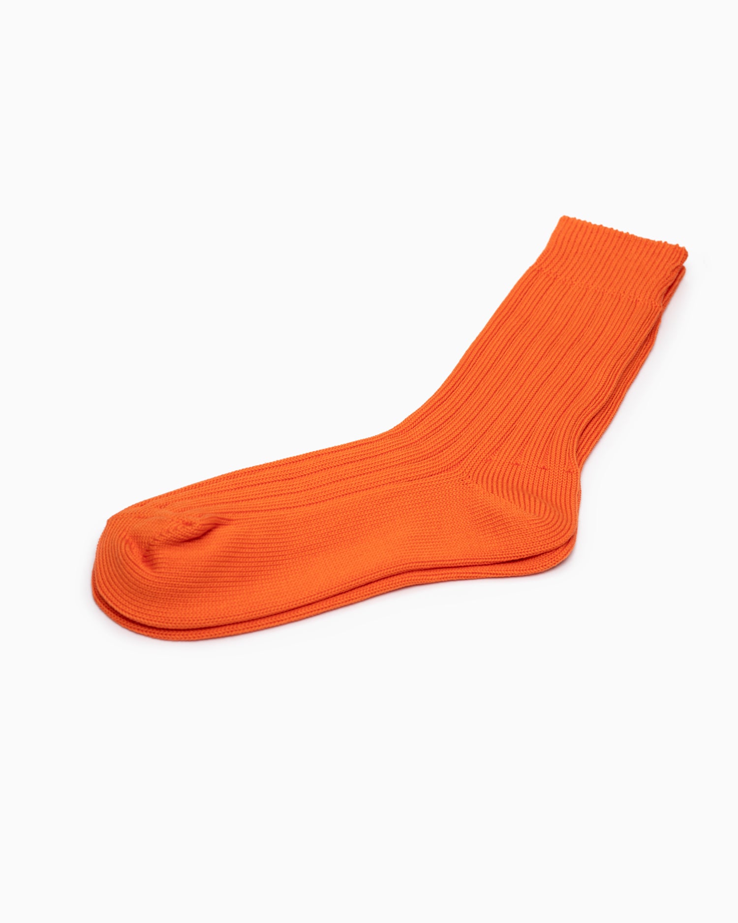 Egyptian Cotton Ribbed Socks - Apricot Orange