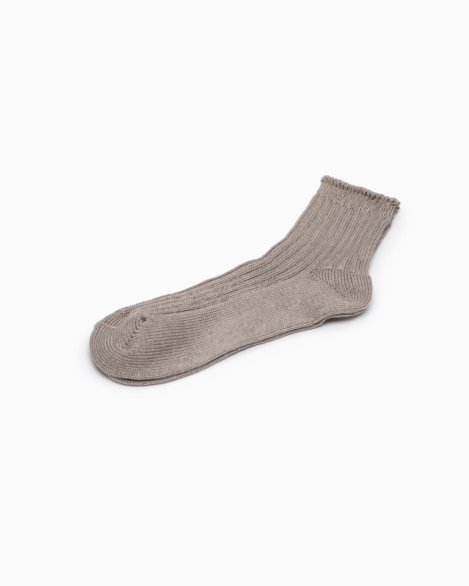 Linen Ribbed Socks - Beige