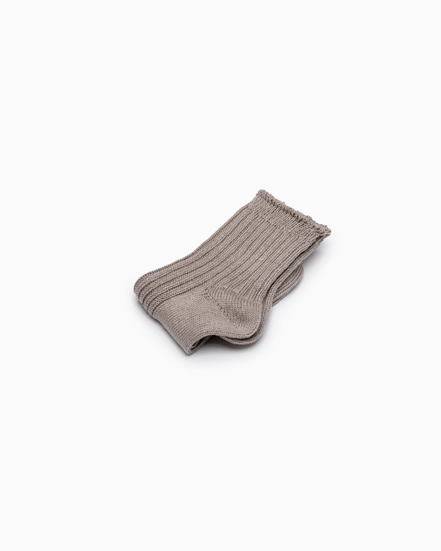 Linen Ribbed Socks - Beige