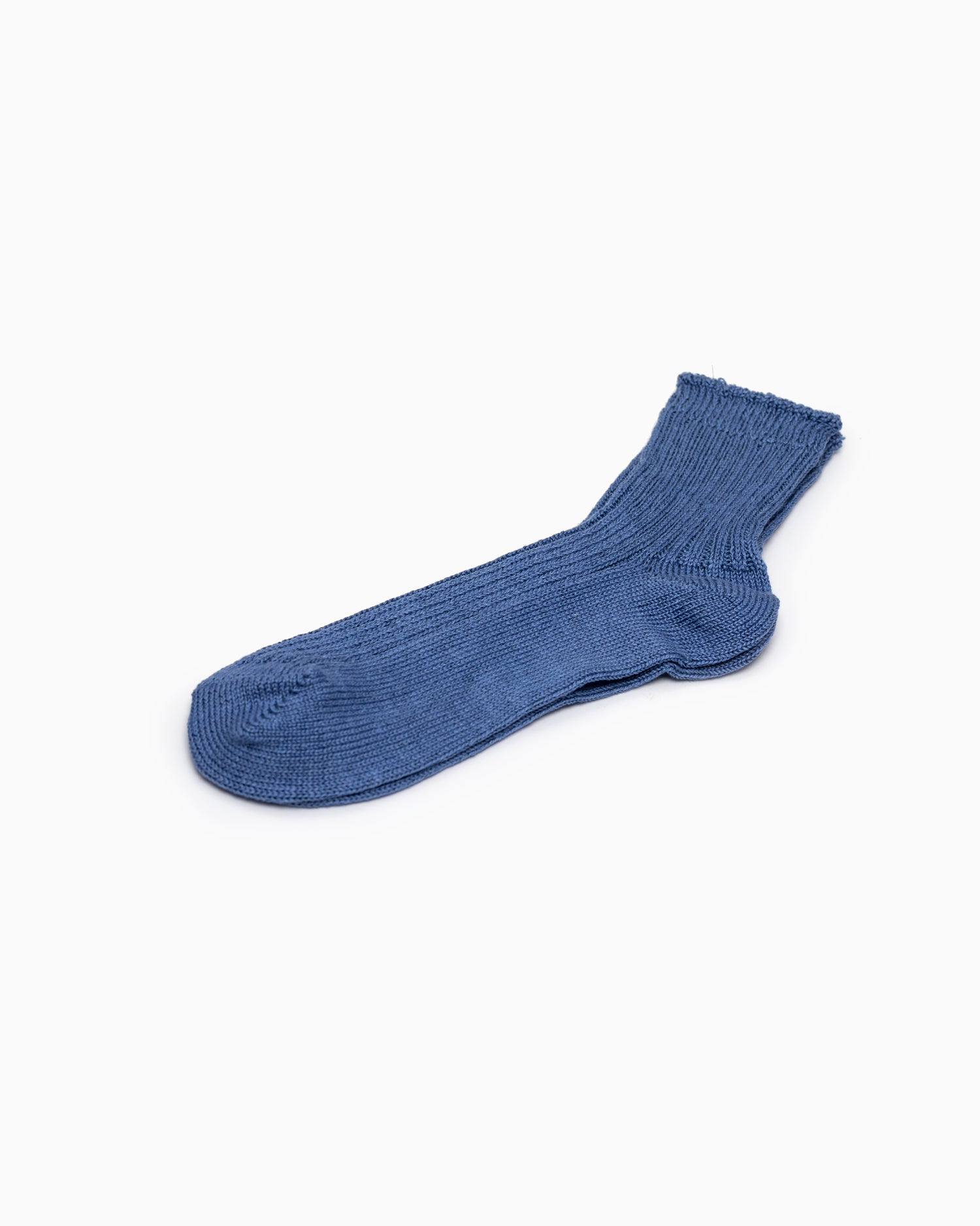 Linen Ribbed Socks - Blue