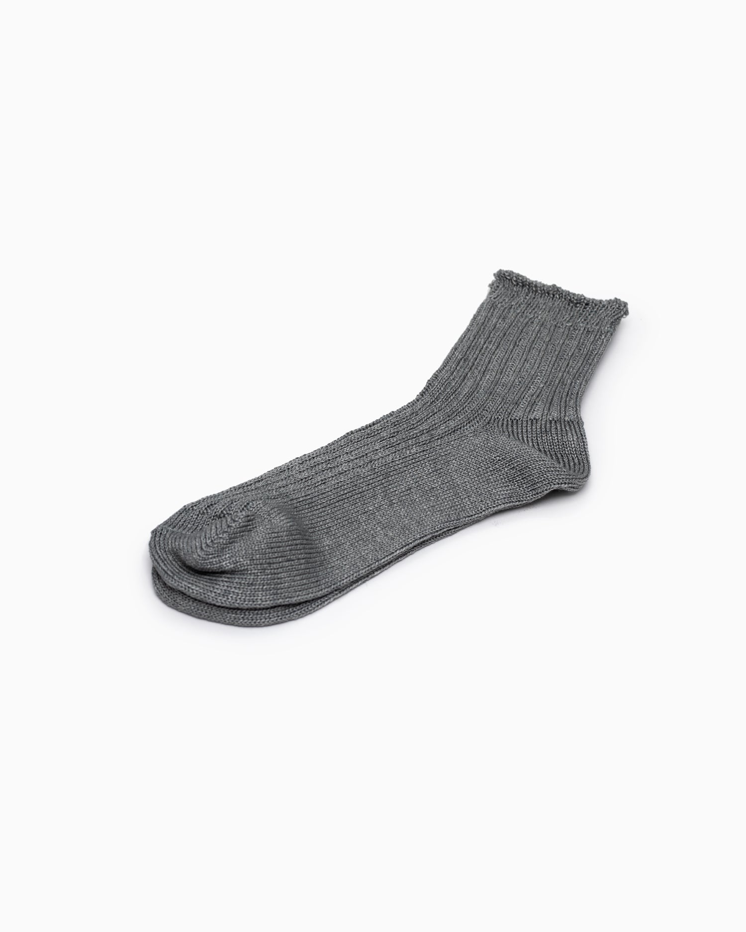 Linen Ribbed Socks - Sauna Stone