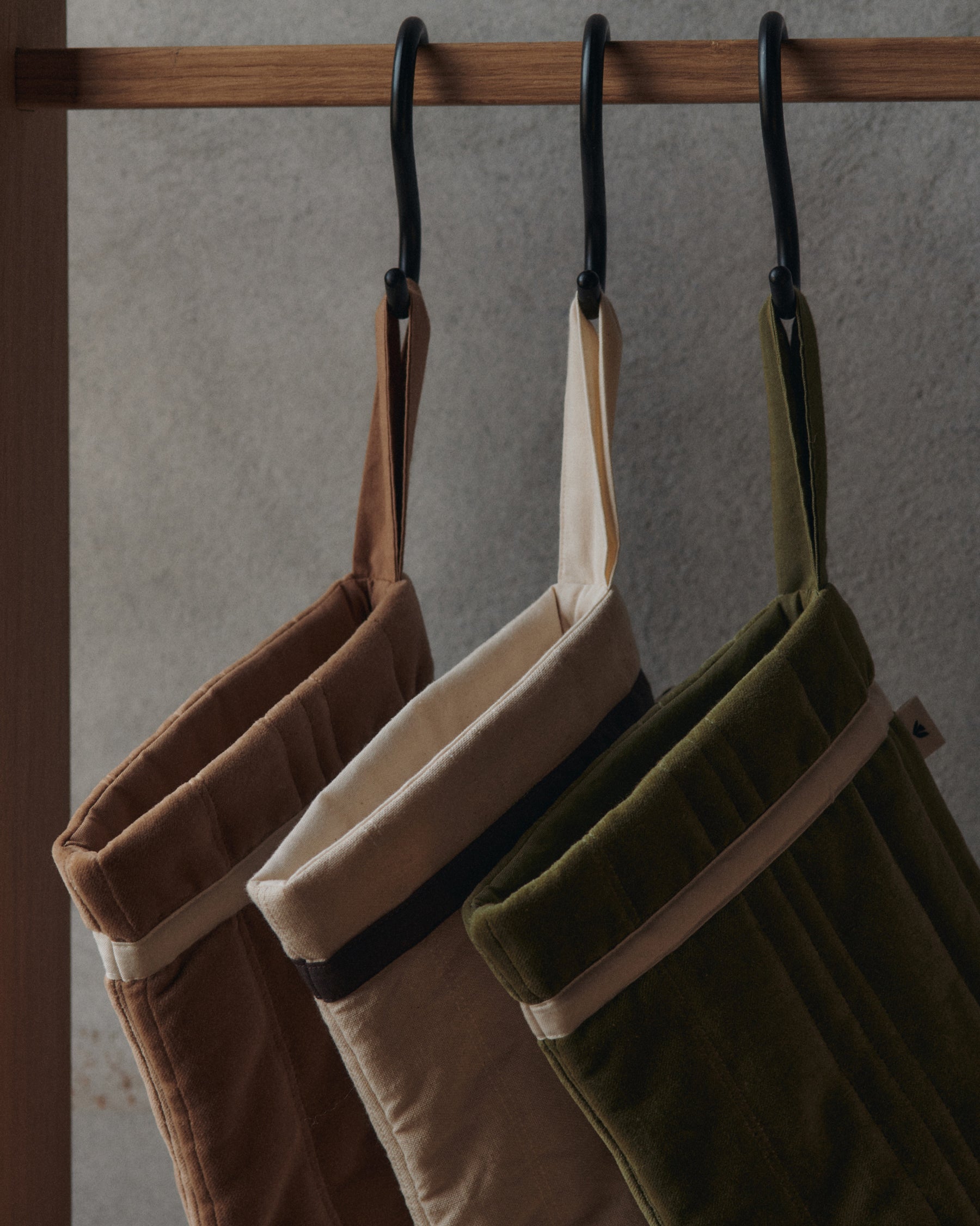 Vari Quilted Christmas Stocking - Natural