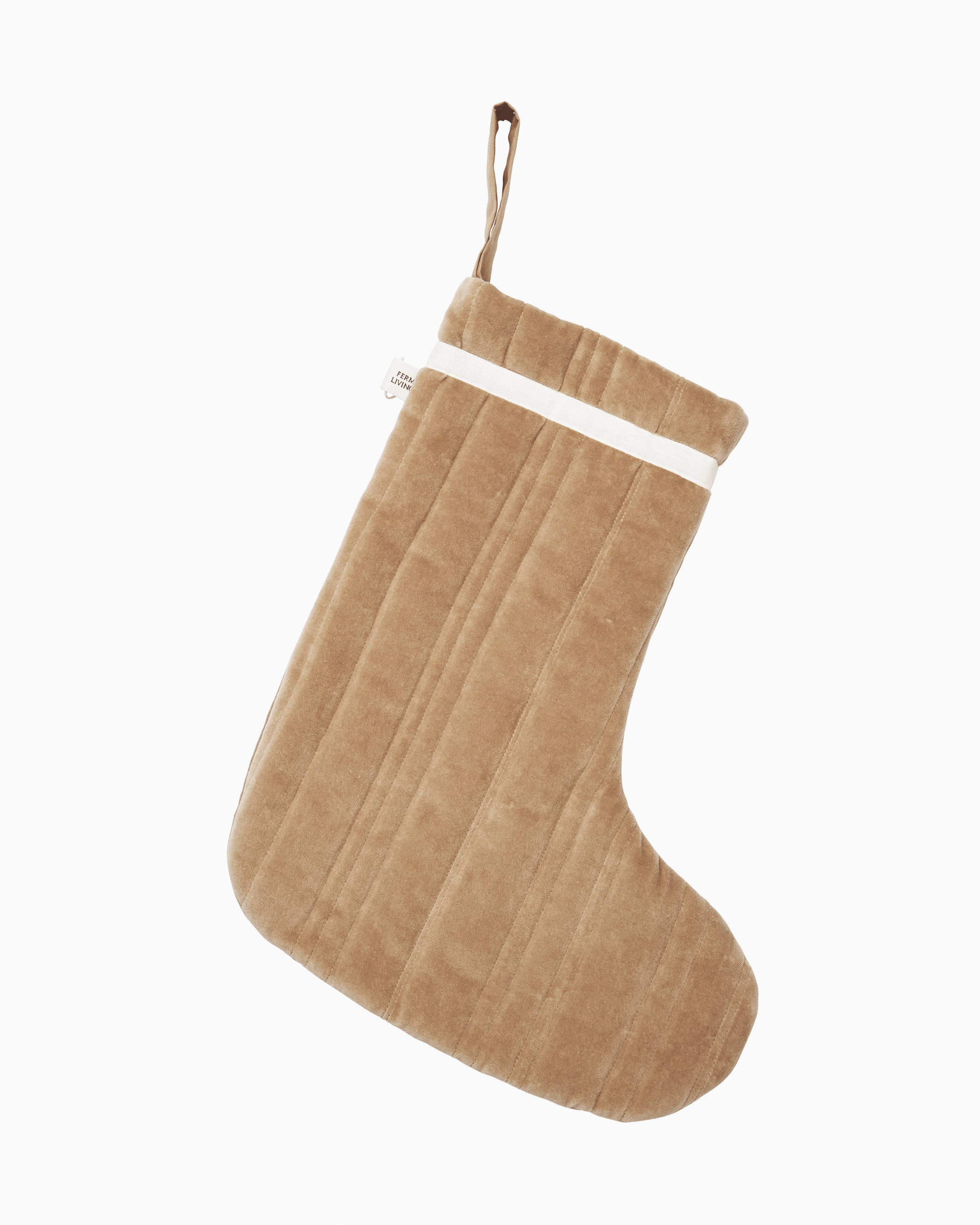 Vari Quilted Christmas Stocking - Tan