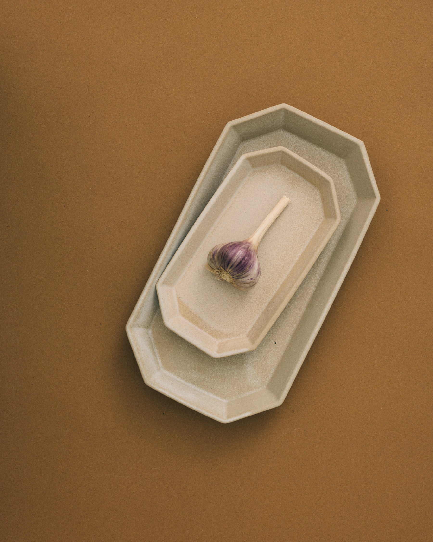 Wide Octagon Plate Large - Stone Beige