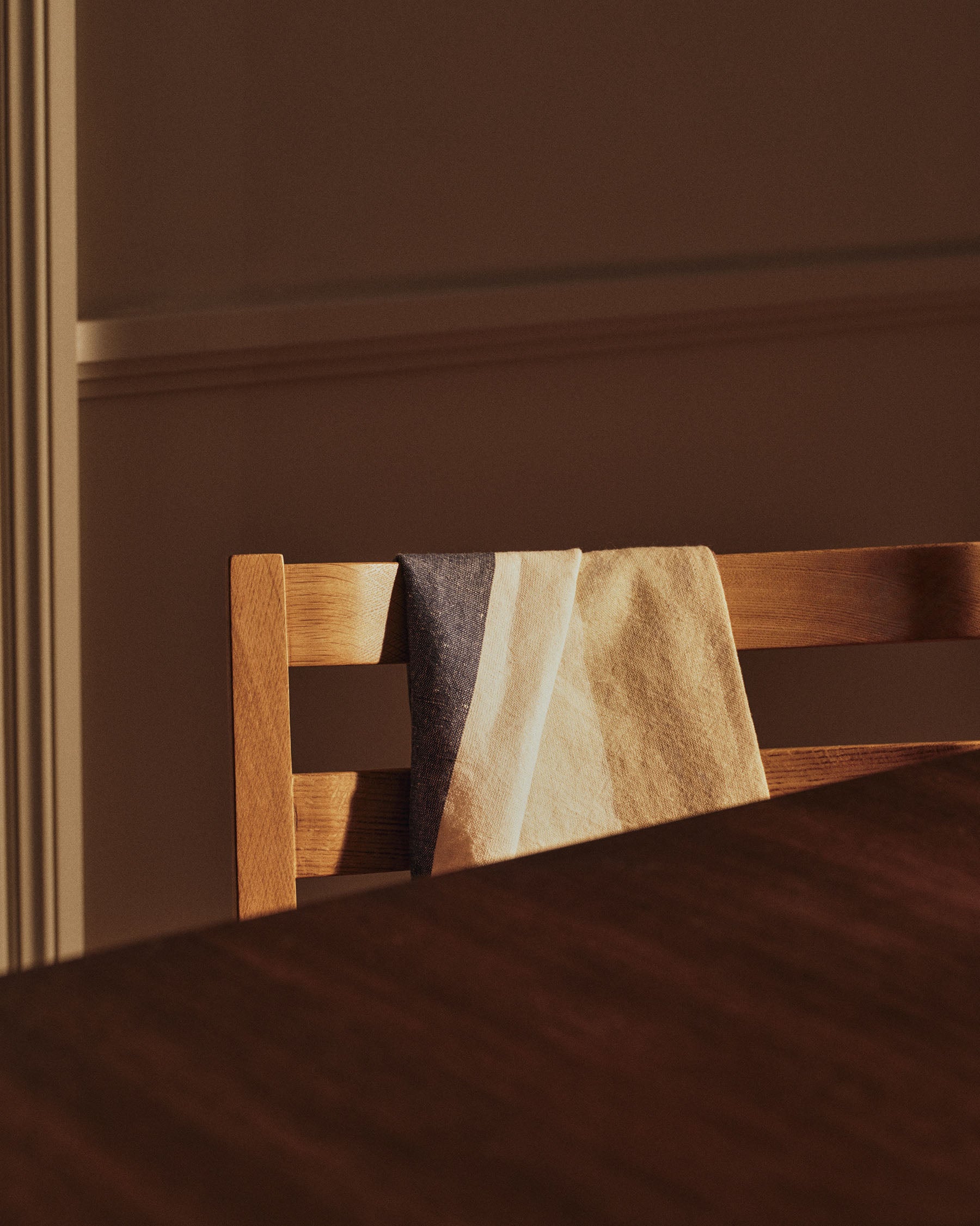 Hale Tea Towel - Cashmere/Mocha/Indigo Blue