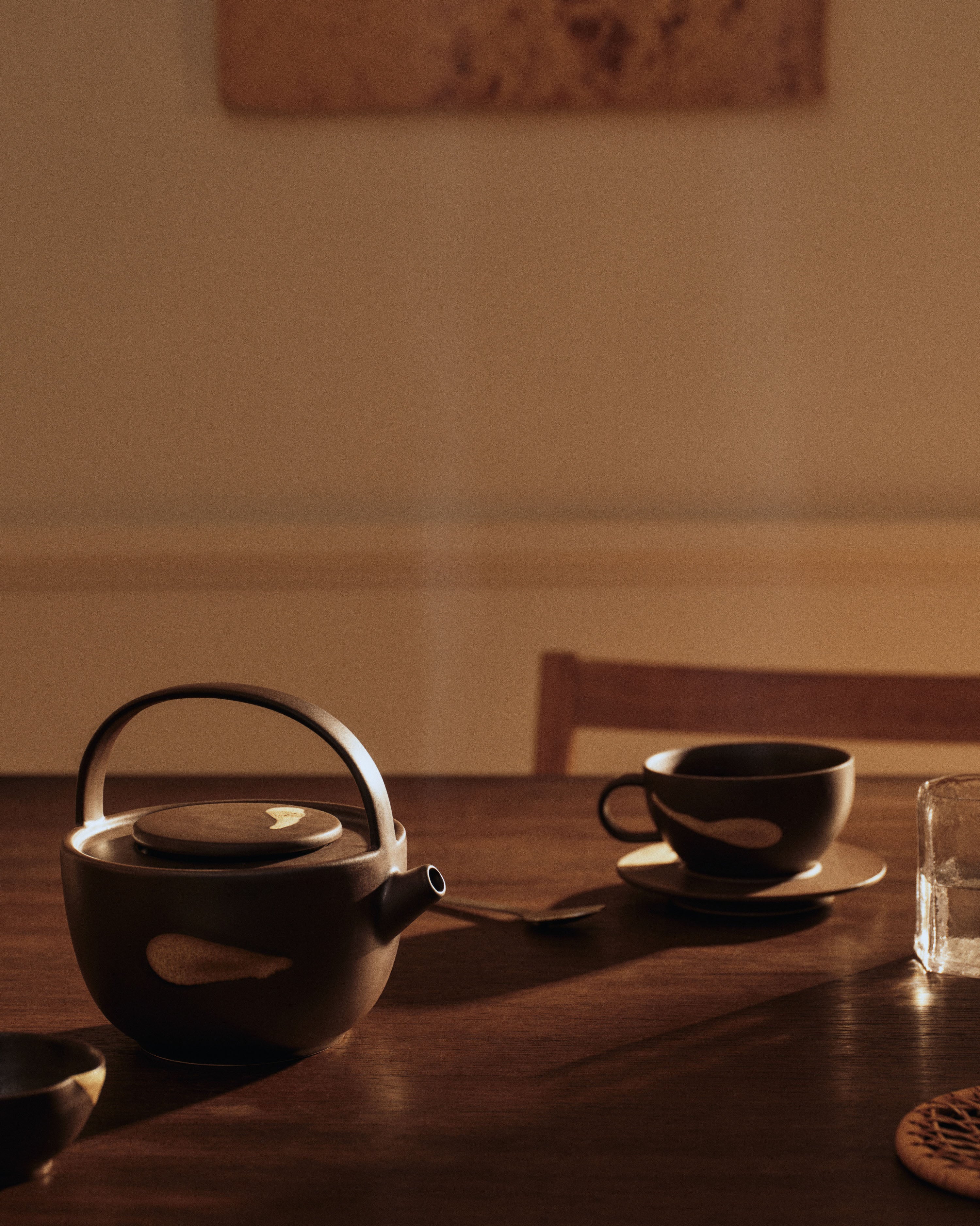 Koyo Teapot - Dark Brown/Buff