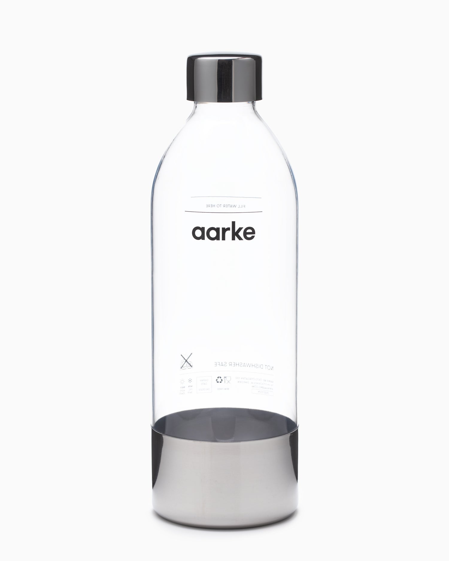 aarke Pack of 2 small PET bottles for carbonator 3, BPA-free with stainless  steel details, 450 ml