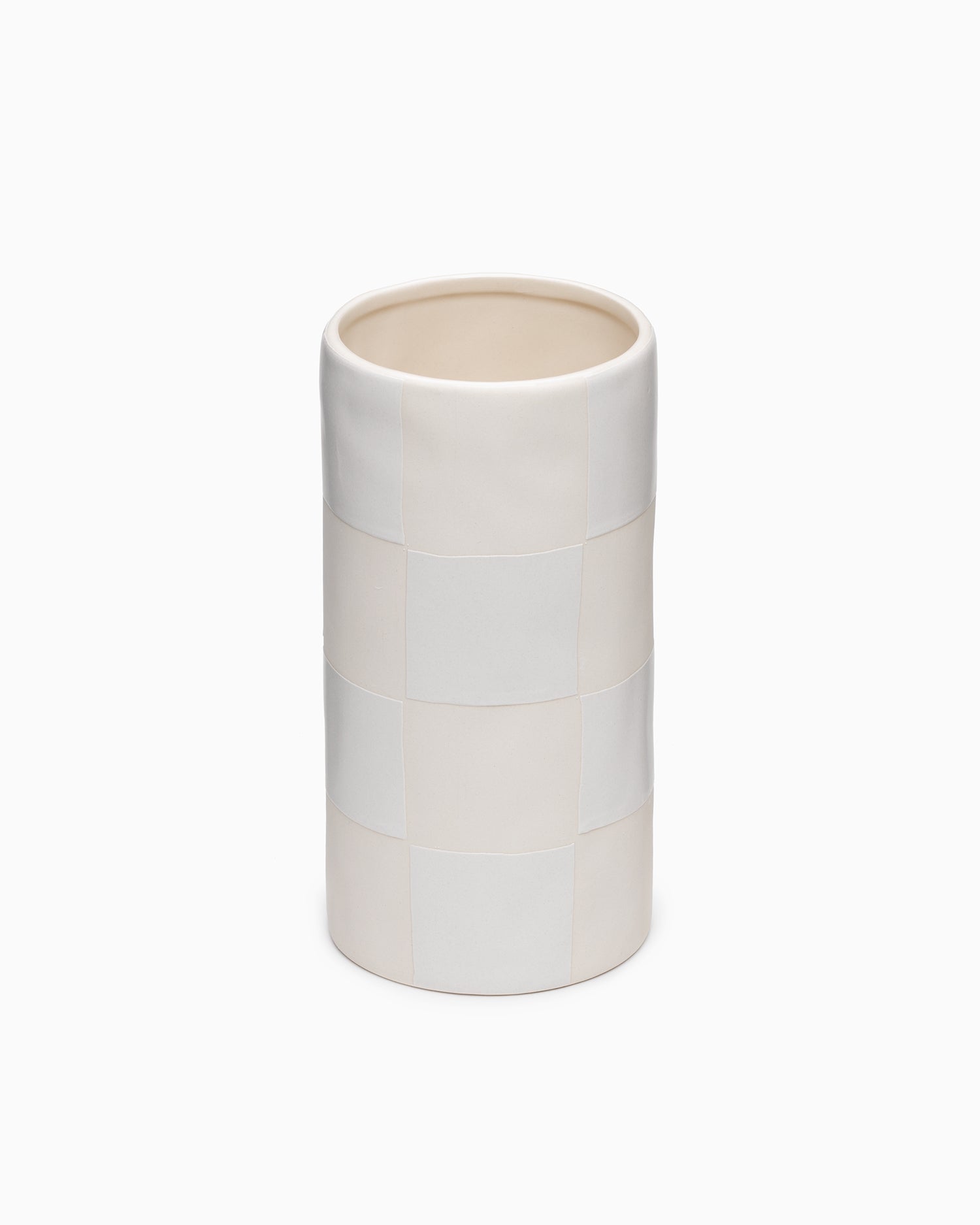 Checkerboard Vase - Off White