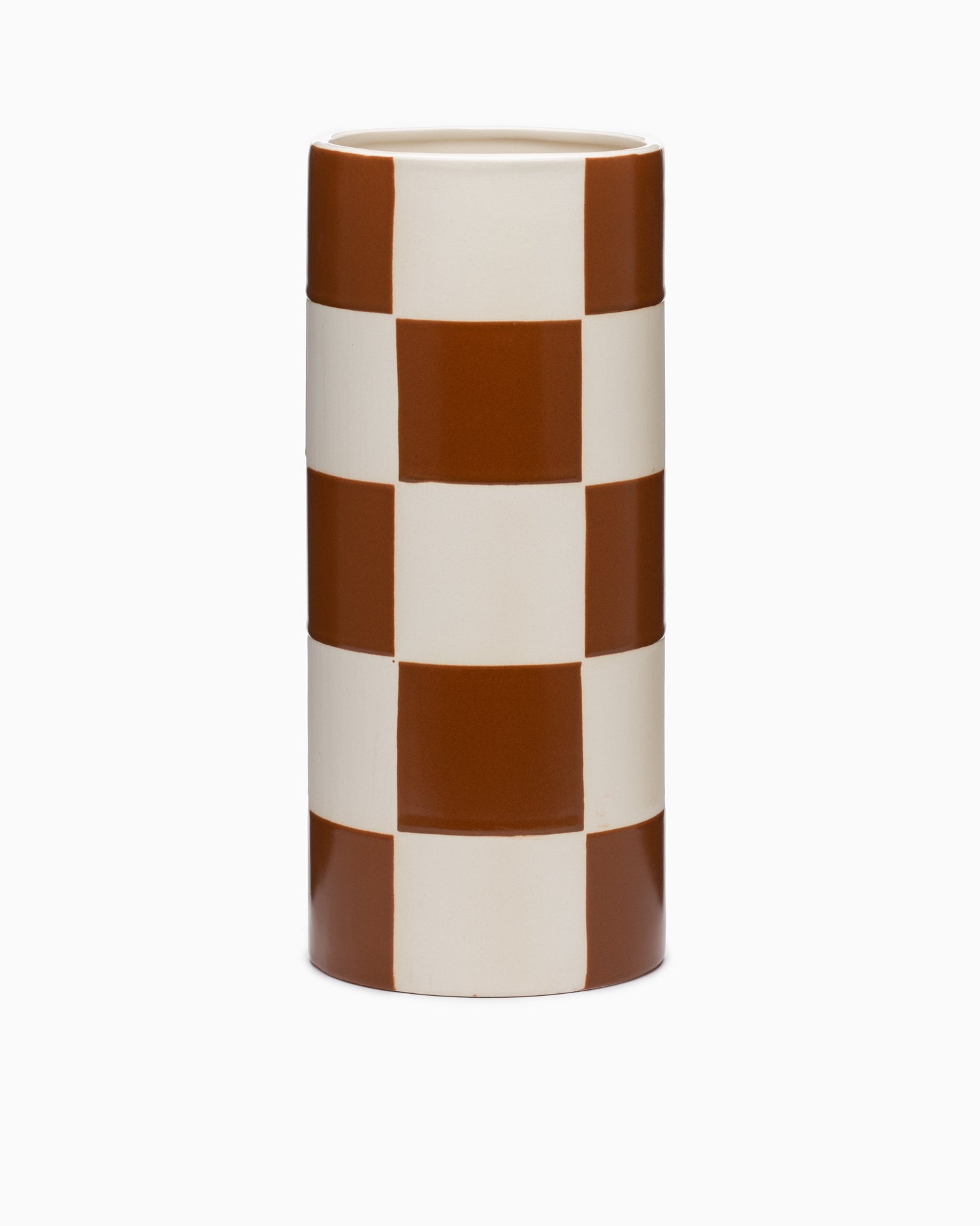 Checkerboard Vase Large- Terracotta