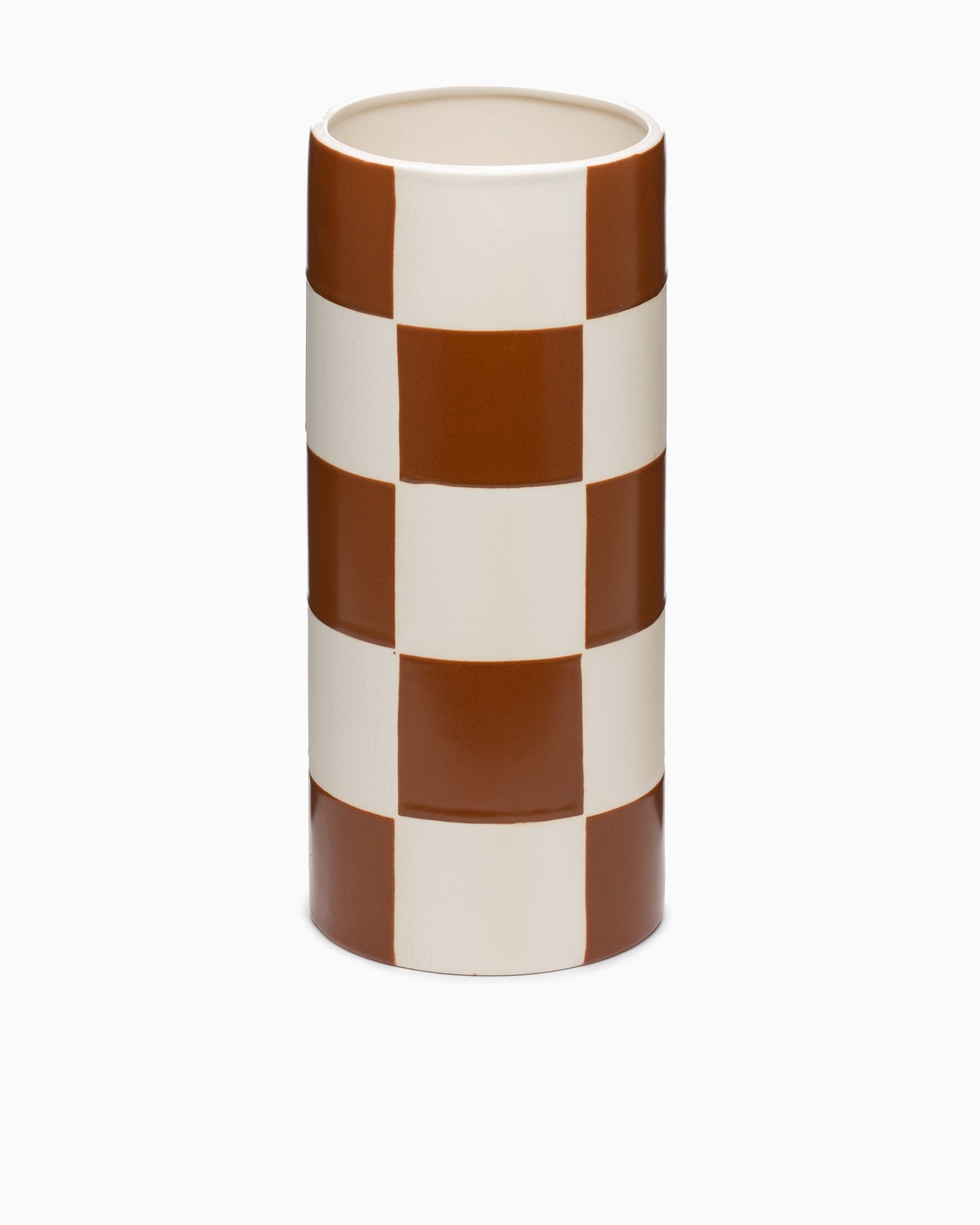 Checkerboard Vase Large- Terracotta