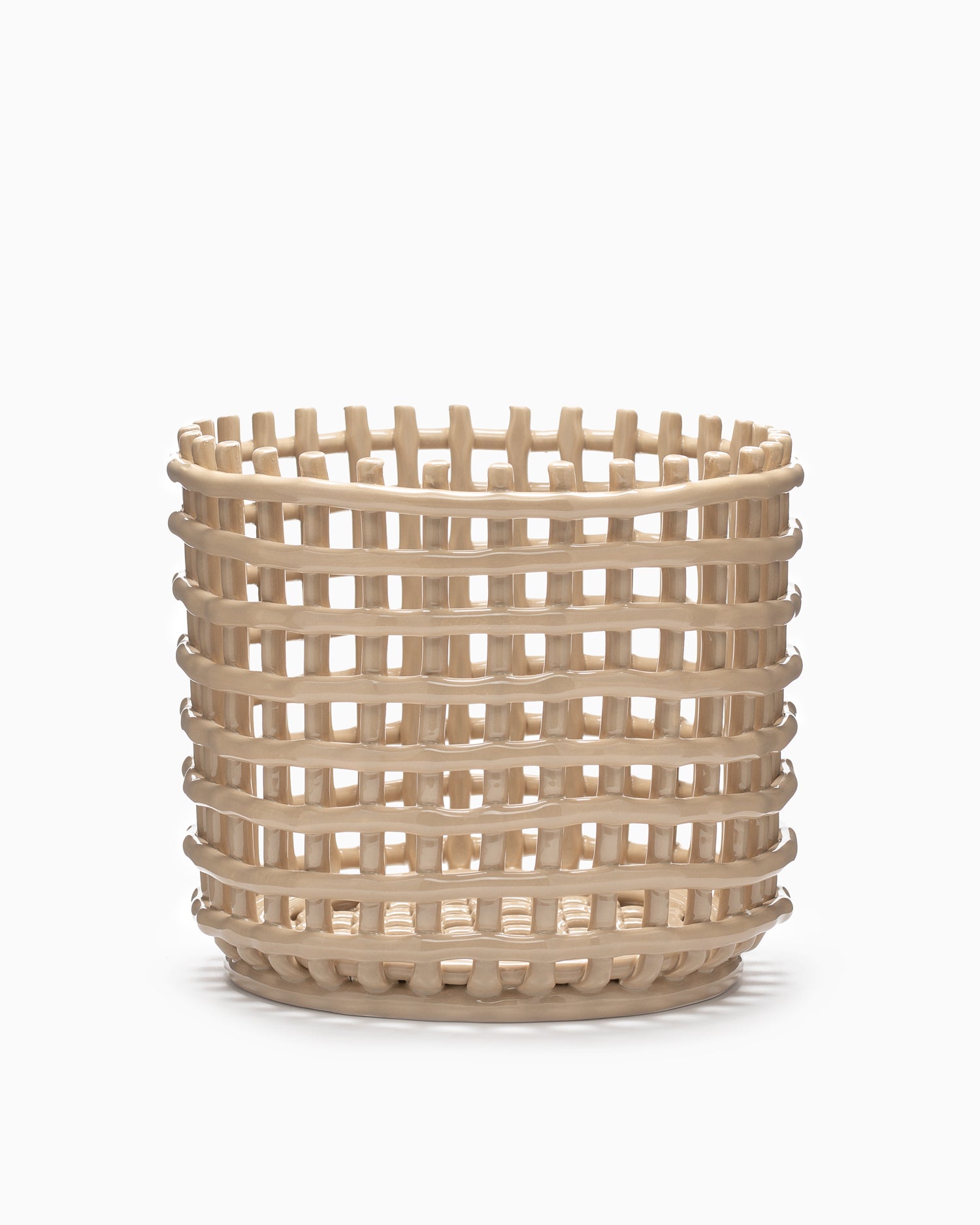 Ceramic Basket Large - Cashmere