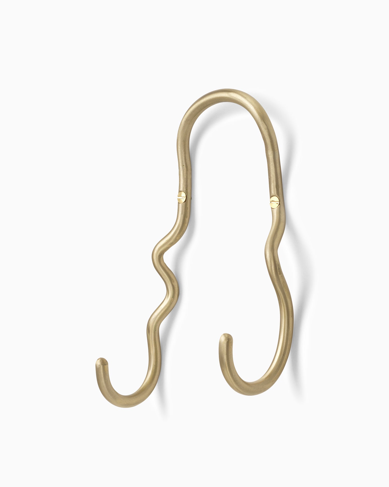 Curvature Double Hook - Brass