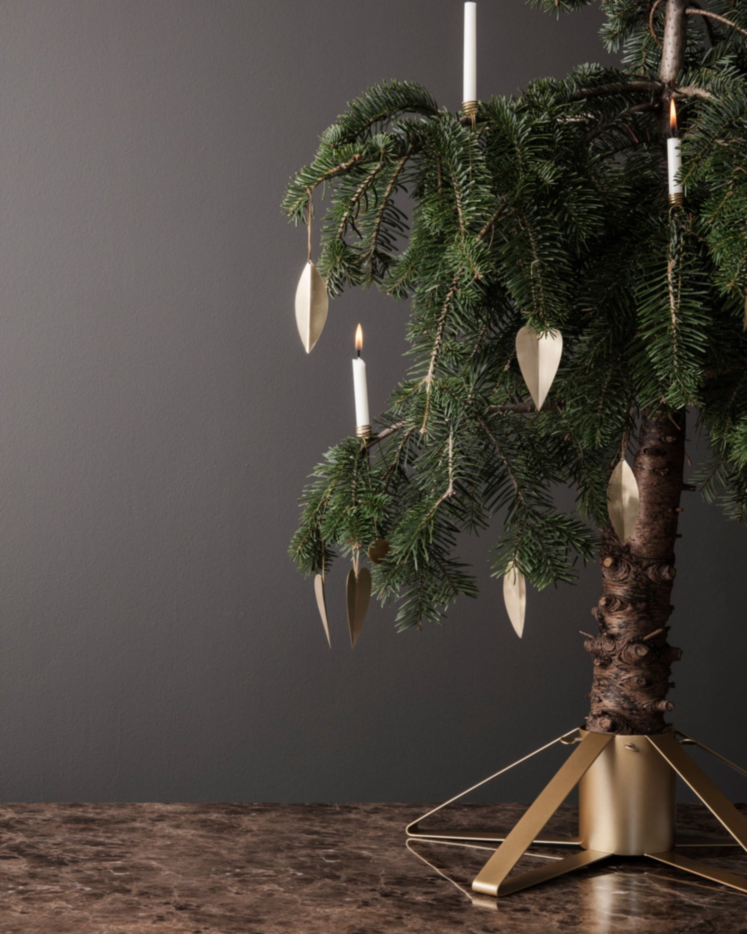 Christmas Tree Foot - Brass