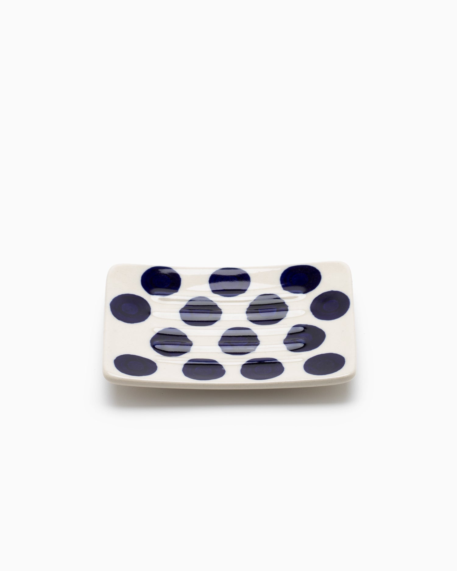 Indigo Dotted Ceramic Soap Dish