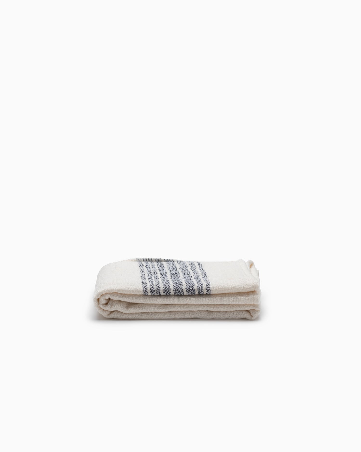 Flax Line Organic Hand Towel - Navy/Ivory