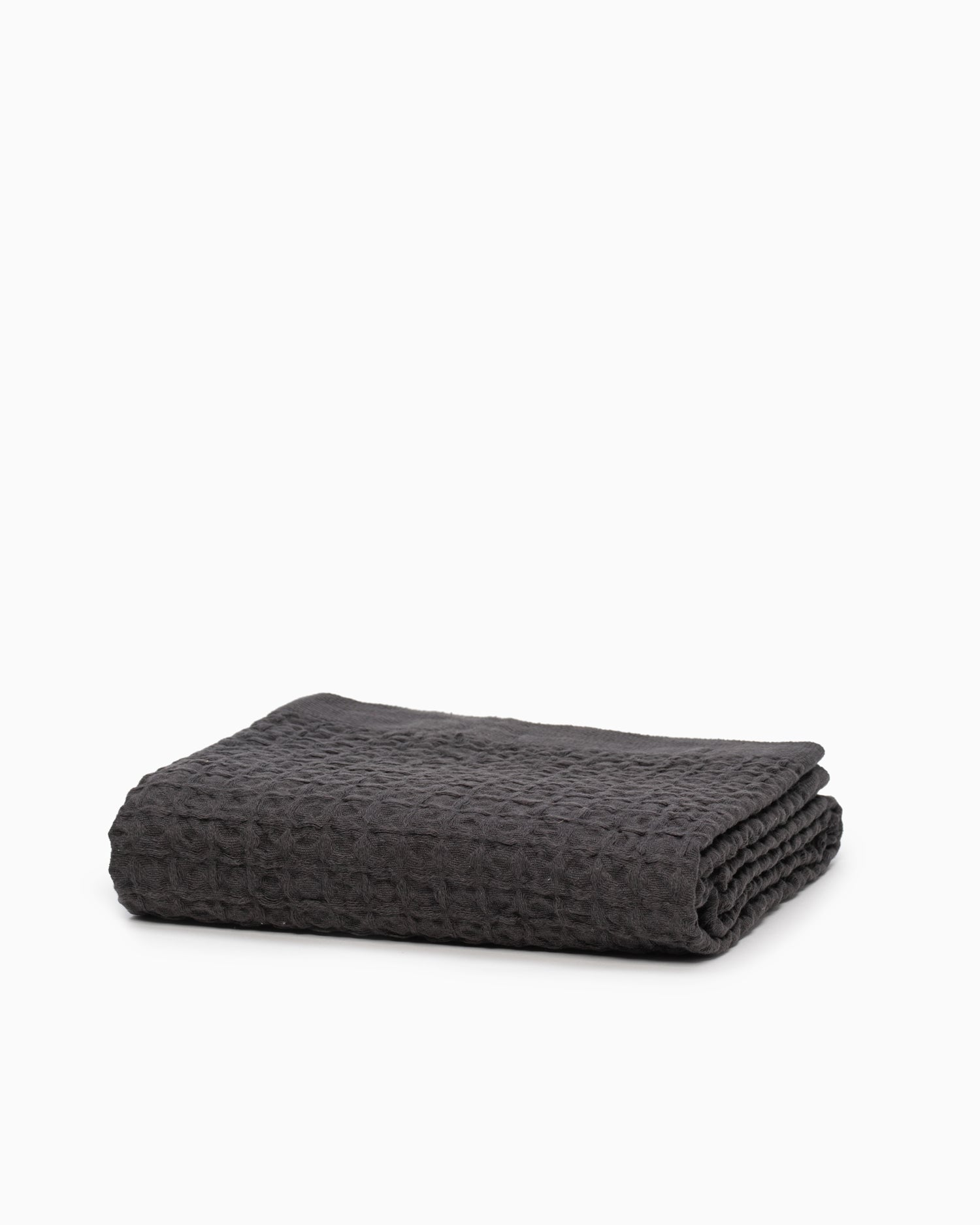 Lattice Linen Compact Bath Towel - Charcoal