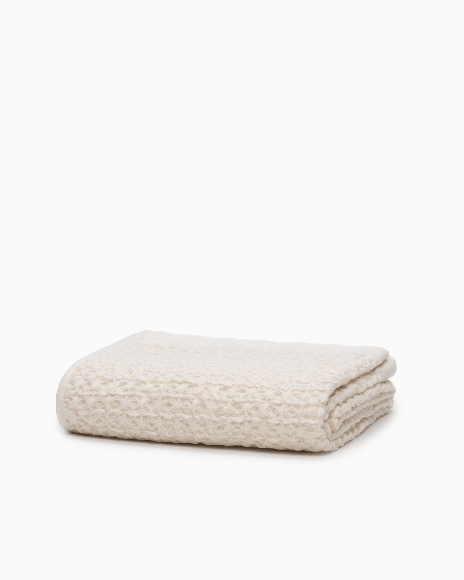 Lattice Linen Compact Bath Towel - Ivory