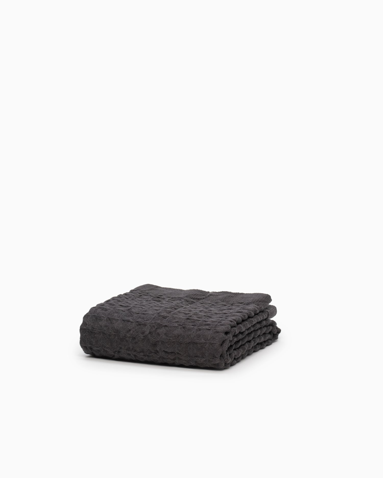 Lattice Linen Hand Towel - Charcoal