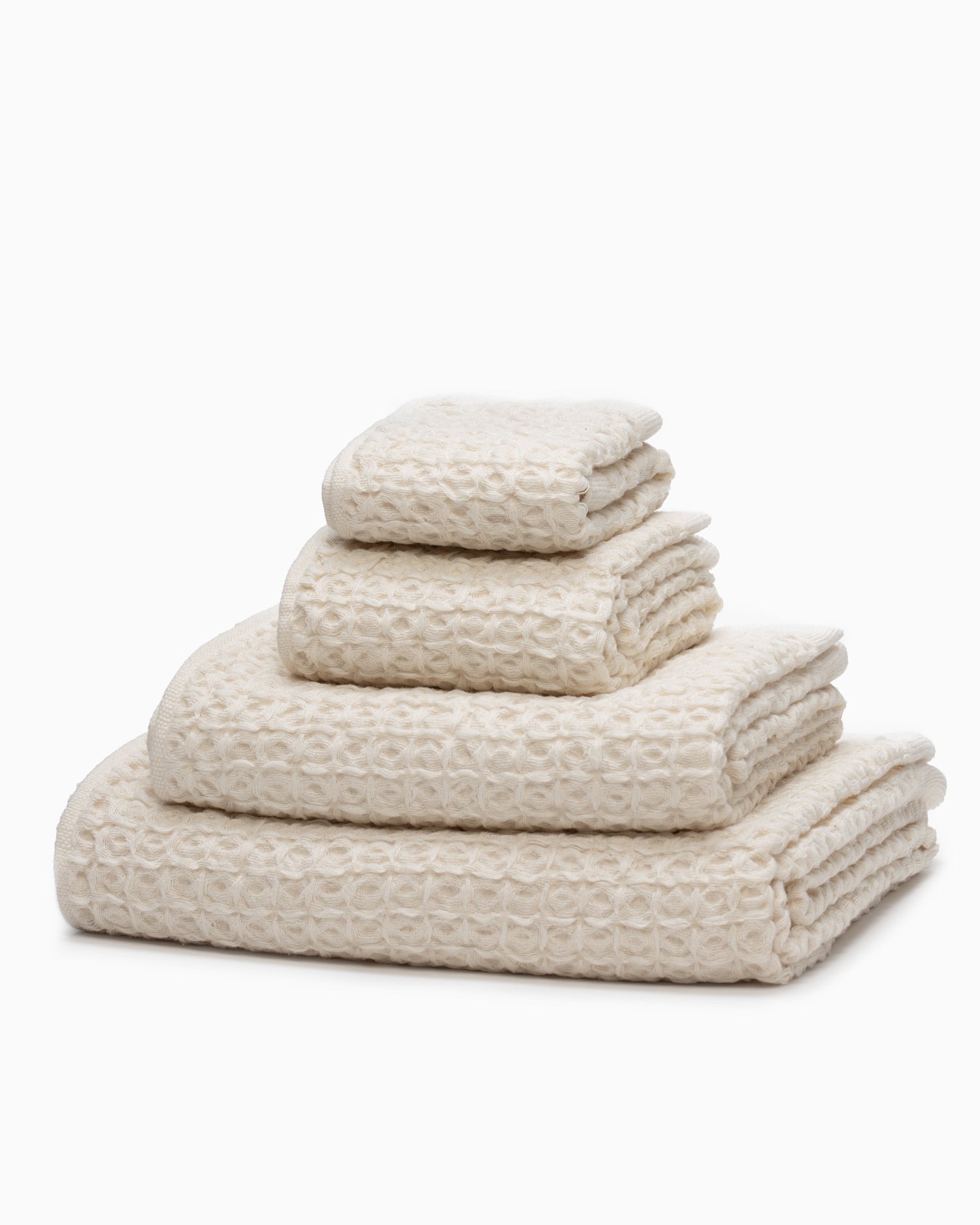 Lattice Linen Hand Towel - Ivory