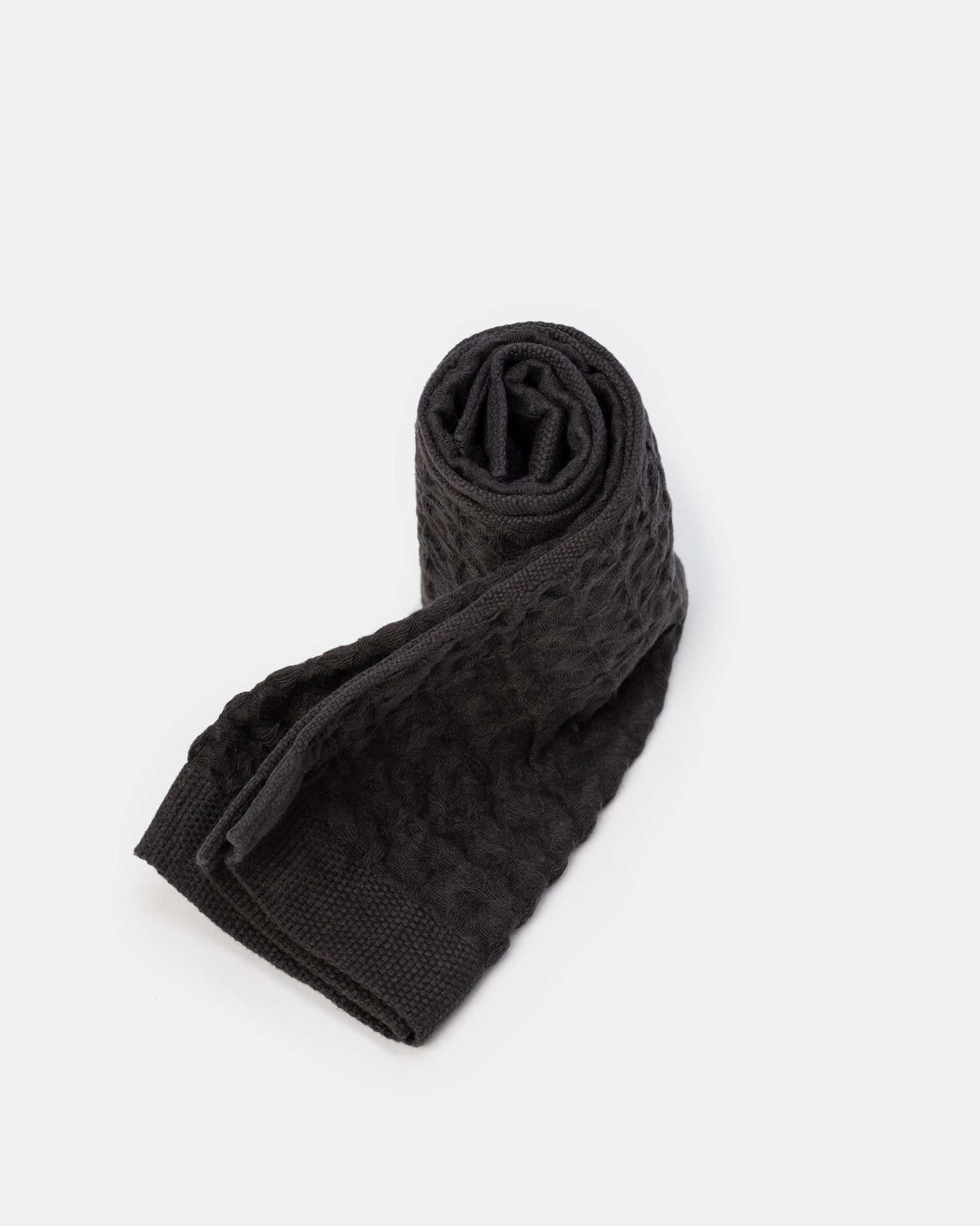 Lattice Linen Washcloth - Charcoal