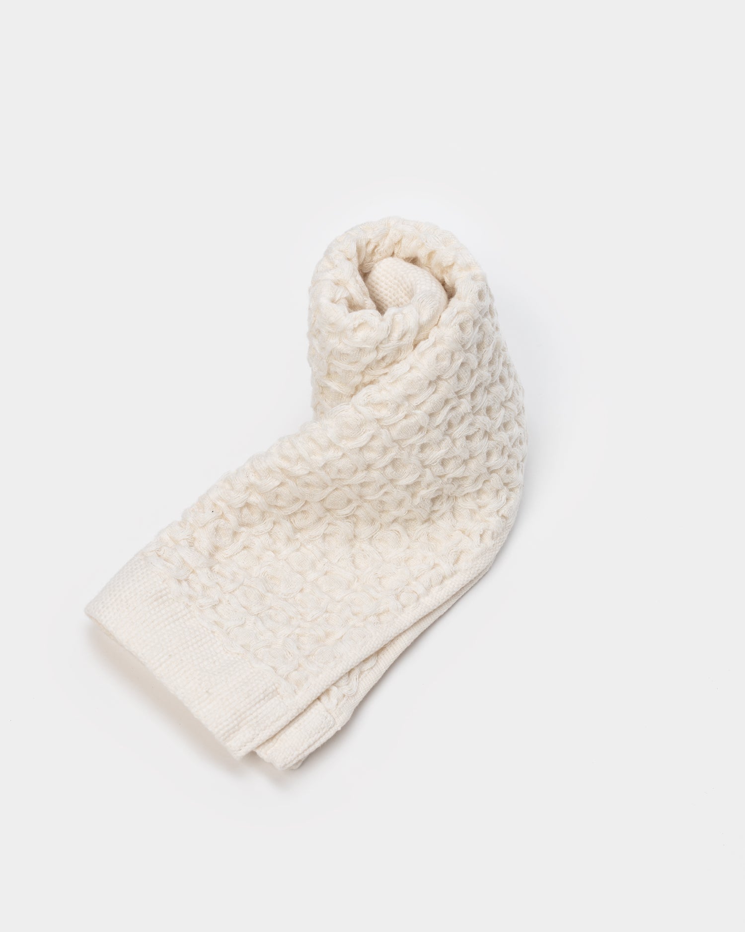 Lattice Linen Washcloth - Ivory